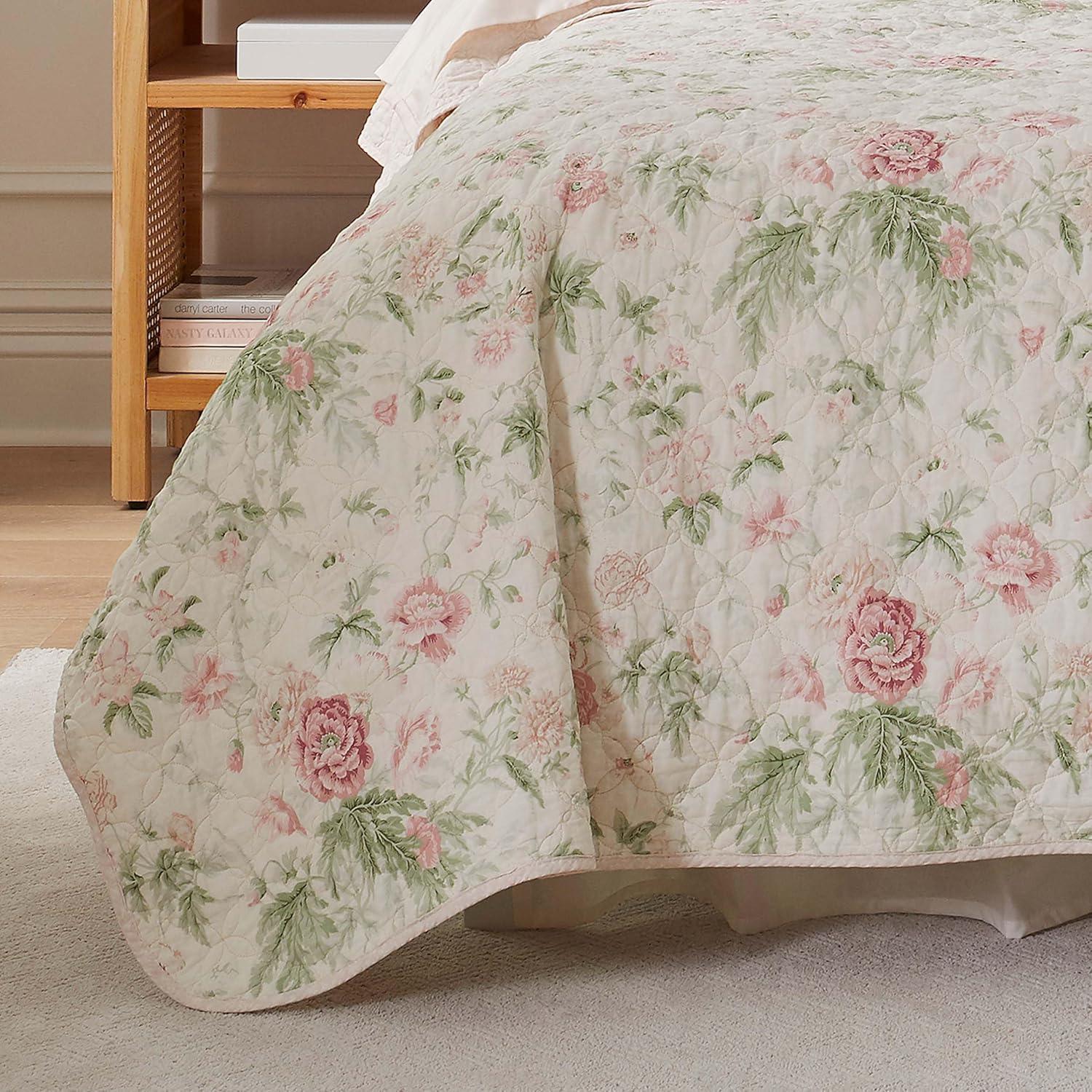 Laura Ashley Laura Ashley Breezy Floral Cotton Reversible Quilt Set