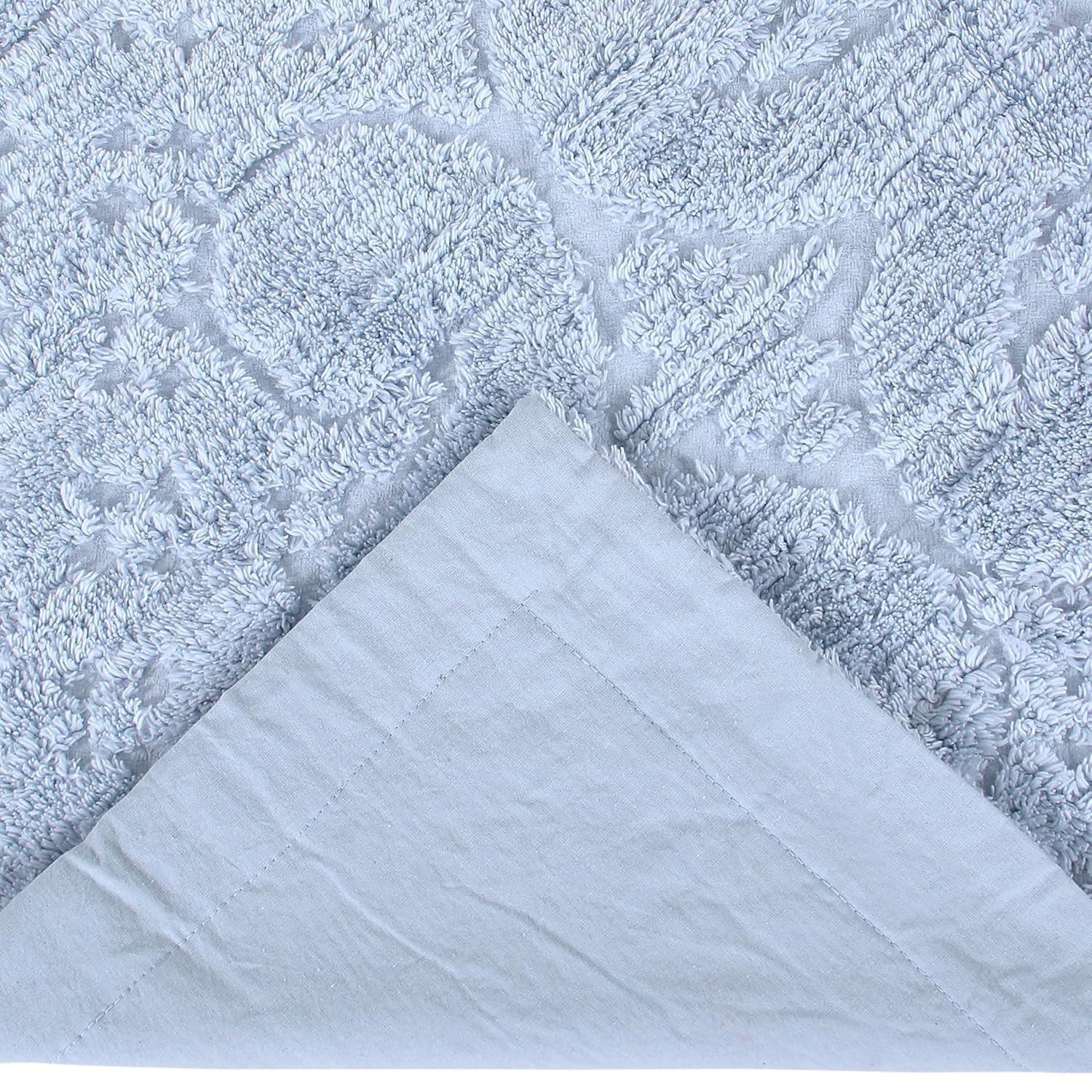 Ashton Collection Chenille Bedspread Set, 100% Cotton Machine Washable Bedding Set, Soft & Breathable Medallion Design Coverlet with Sham, Luxurious All Season Comfort