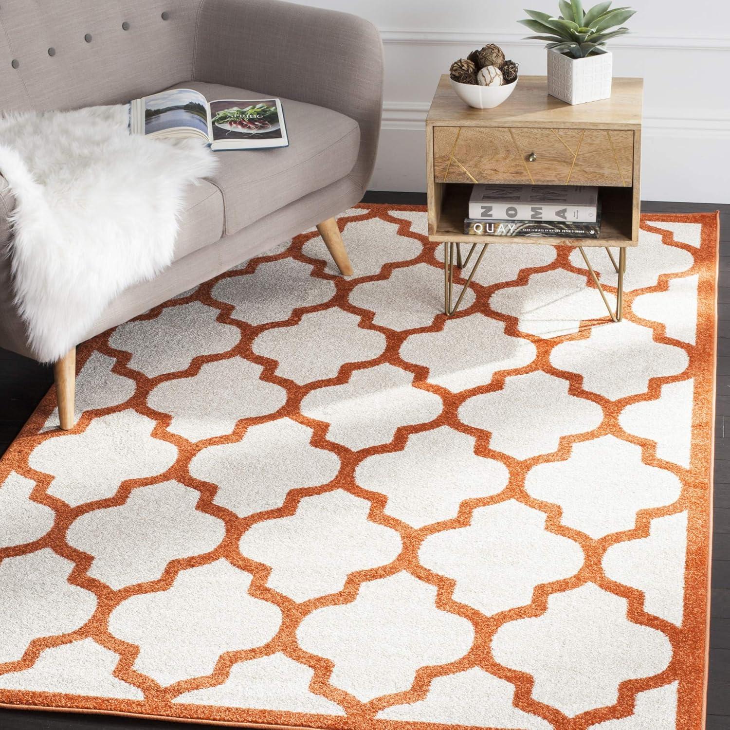 Amherst AMT420 Power Loomed Indoor Area Rug - Wheat/Beige - 5'3"x8' - Safavieh