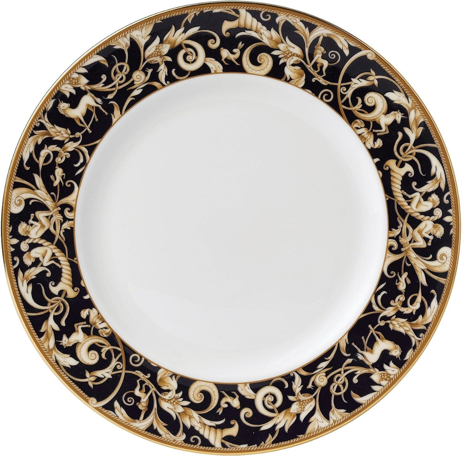 Mythical Cornucopia 10.75" Porcelain Dinner Plate with Gold Trim