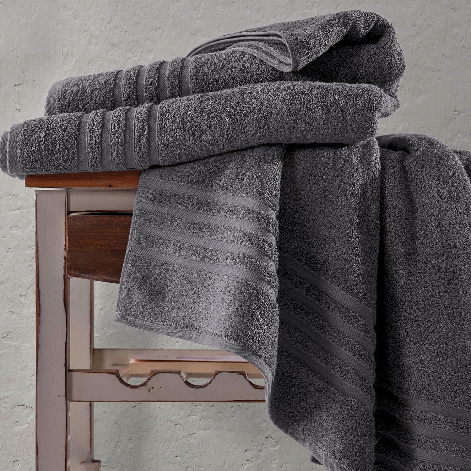 Jumbo Large Bath Sheets Towels 2 Pack Soft and Absorbent, 100% Cotton Towels (Sea Salt, Bath Sheet)