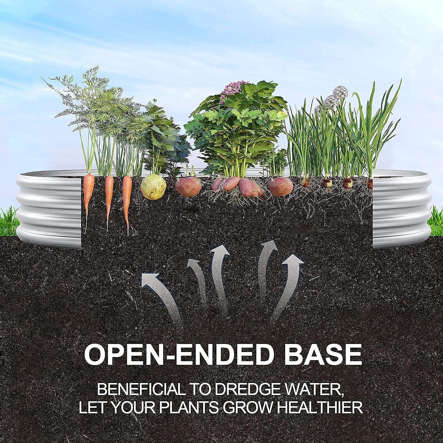 Land Guard Galvanized Raised Garden Bed Kit, Galvanized Planter Garden Boxes Outdoor, Oval Large Metal for Vegetables…………