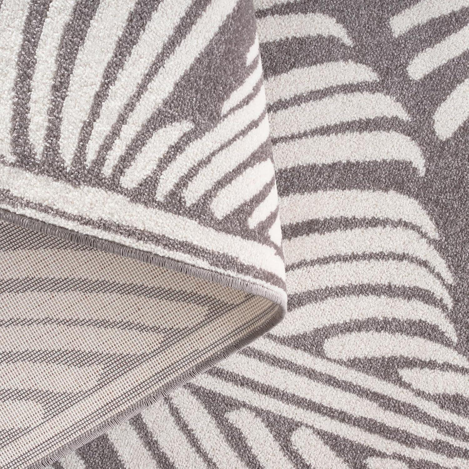 TOMMY BAHAMA Lanai Palm Leaves Indoor Outdoor Area Rug Dark Grey/Ivory
