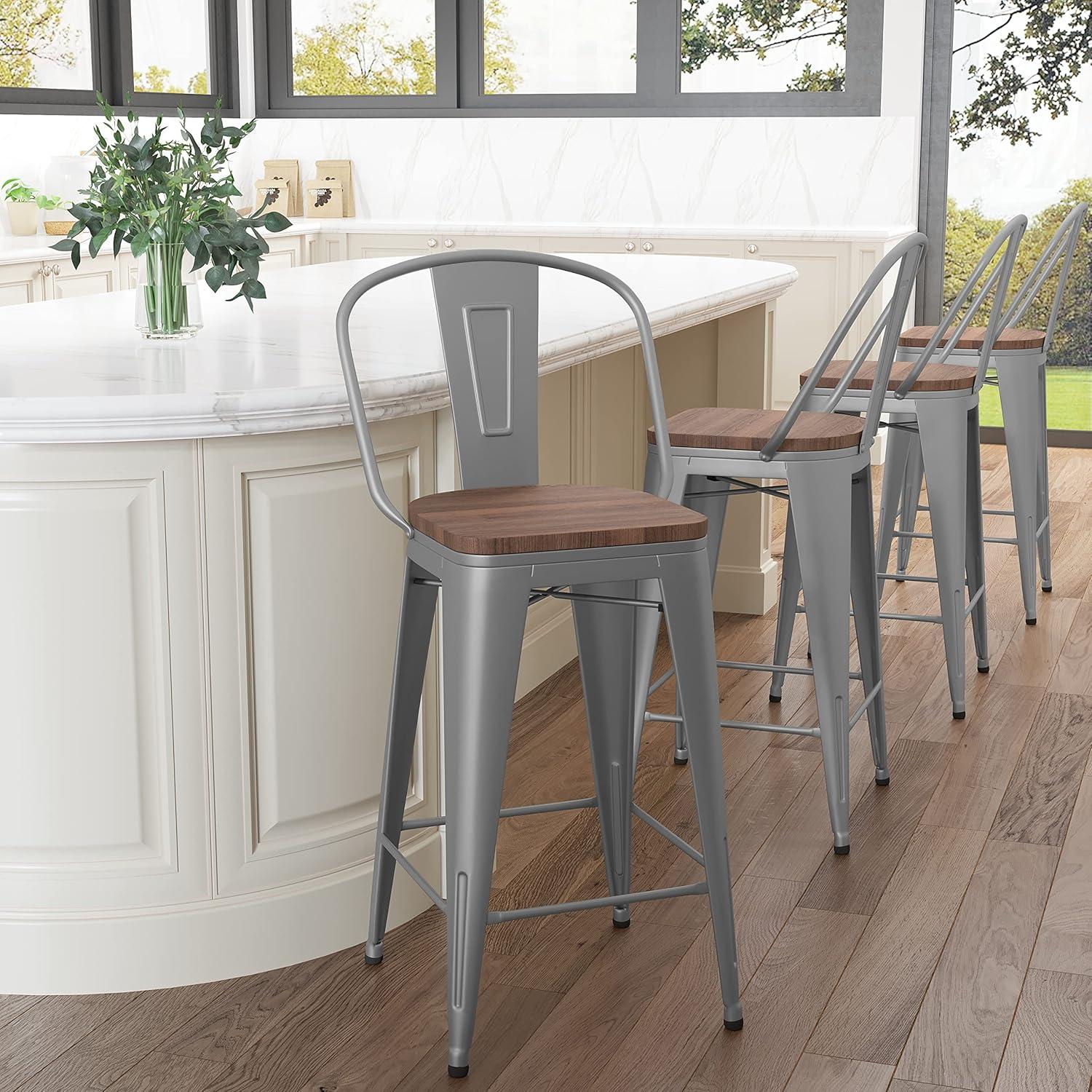 Burney Counter Stool with Metal Frame