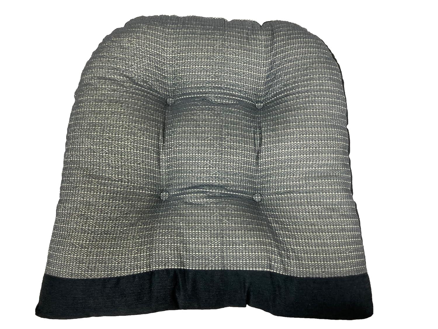 Hong and Arts Inc. Marina Decoration Rocking Chair Cushion Thick Tufted High-Backed Pads Nonslip Back Seat 2 Piece Set of Upper and Lower with Ties