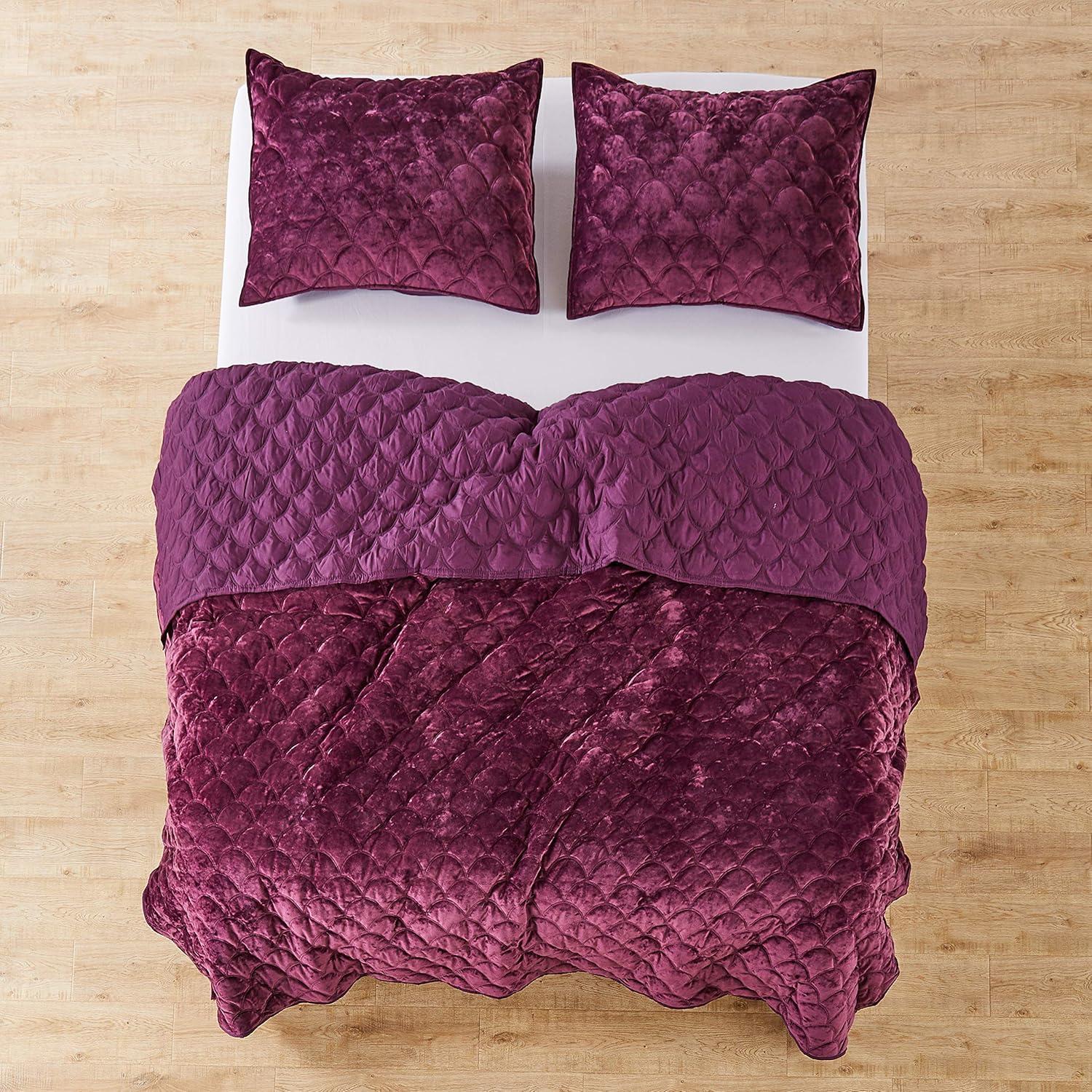 Ellora Velvet Full/Queen Quilt Purple - Birch Hill by Levtex Home