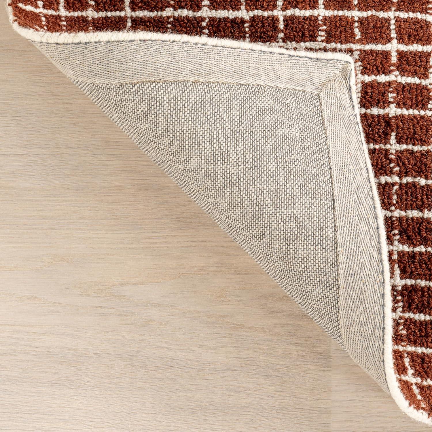 Nuloom Melrose Checked Wool Area Rug, 9' x 12', Chestnut