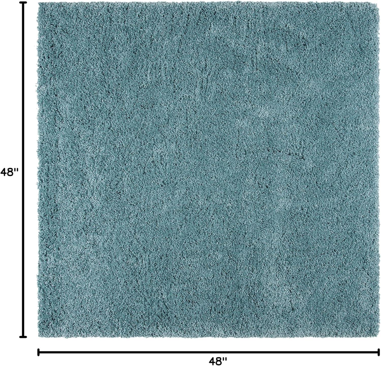 Shag SG151 Power Loomed Area Rug - Light Blue - 4'x4' - Safavieh.