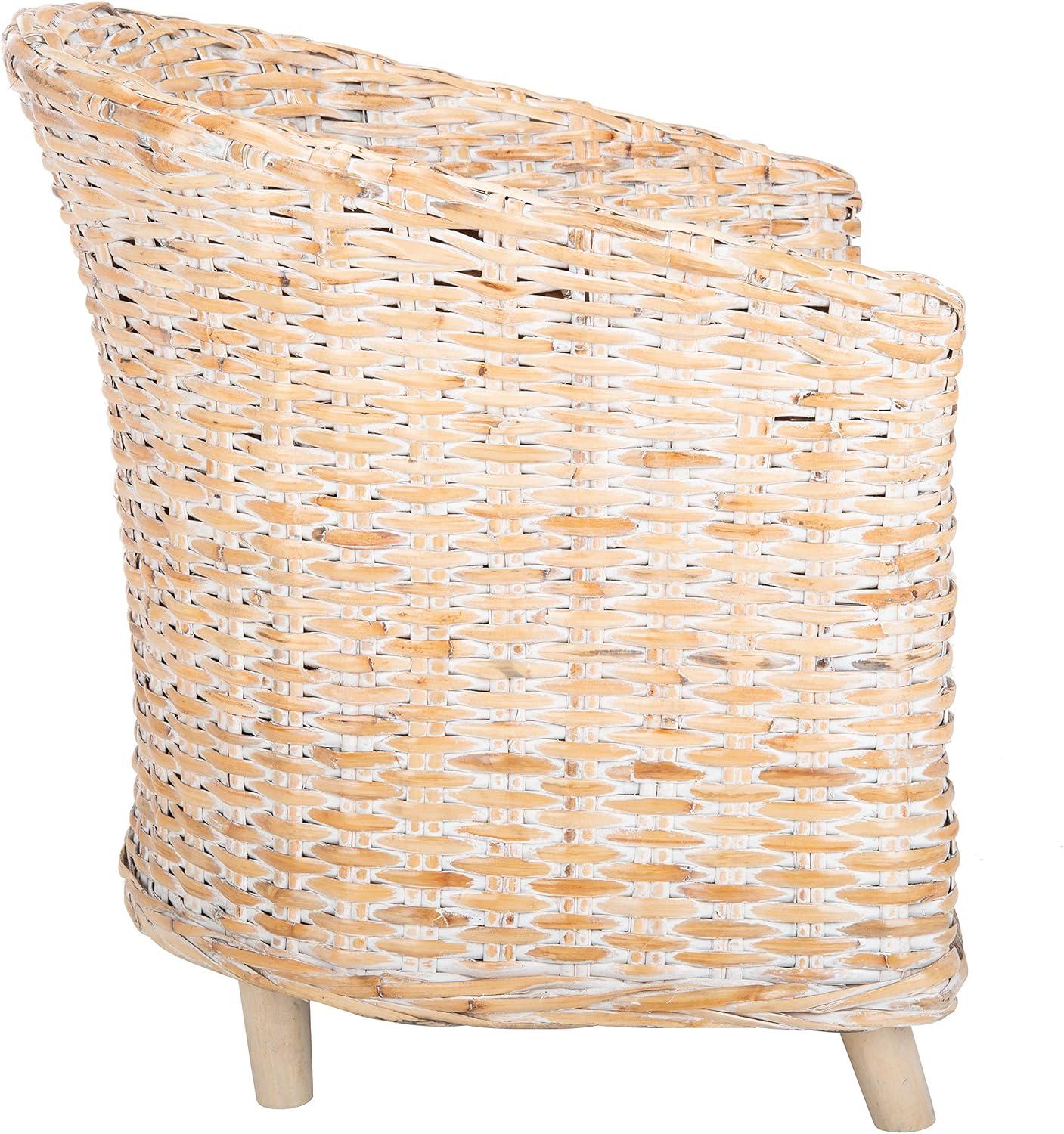 Omni Barrel Chair - FOX6501 - White/White Washed - Safavieh