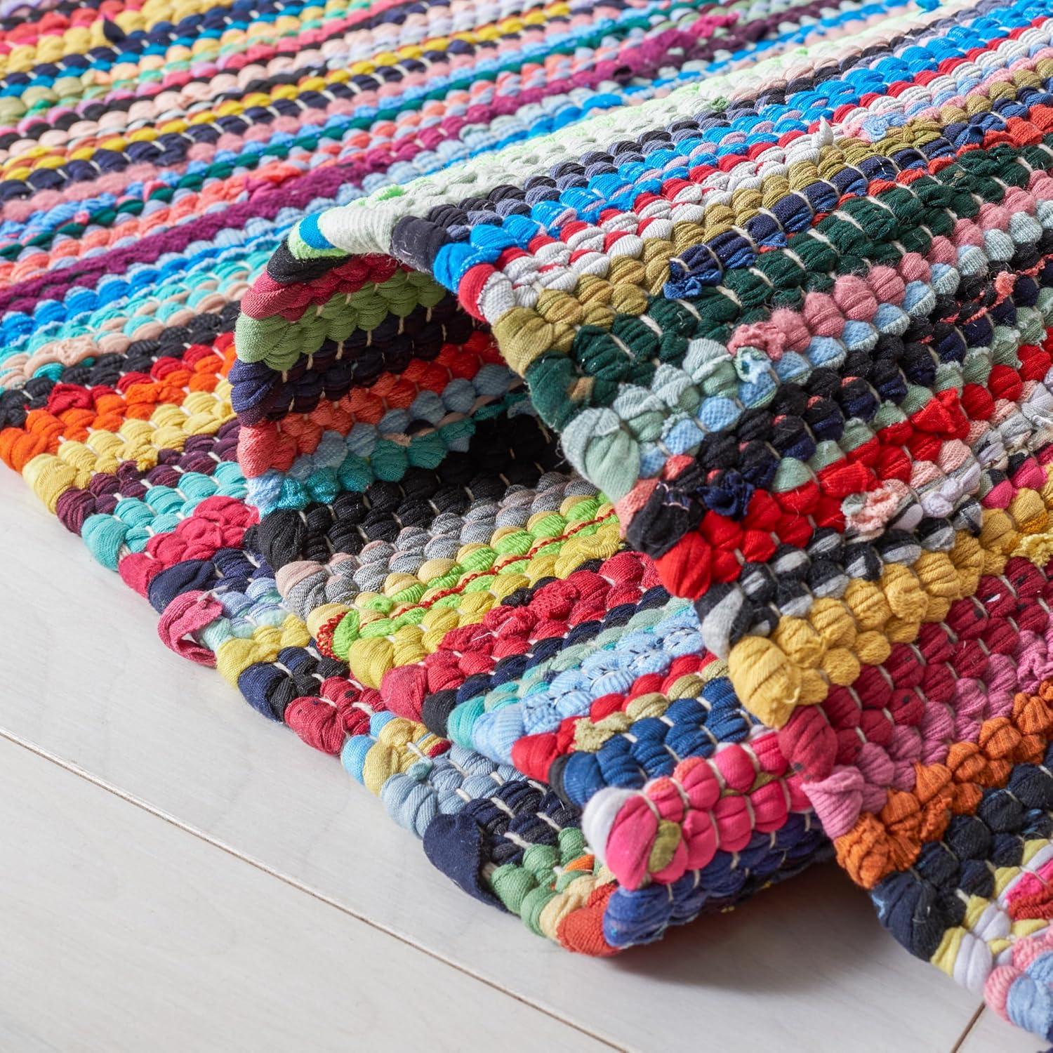Rag Runner Rug RAR128 Hand Woven Runner Rug - Multi - 2'3"x11' - Safavieh.