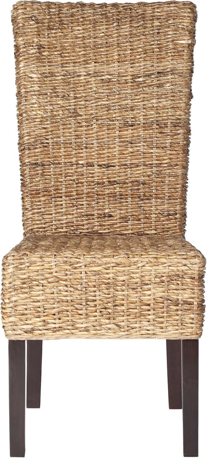 Kiska 18" H Rattan Side Chair (Set of 2) - FOX1021 - Dark Brown - Safavieh Couture