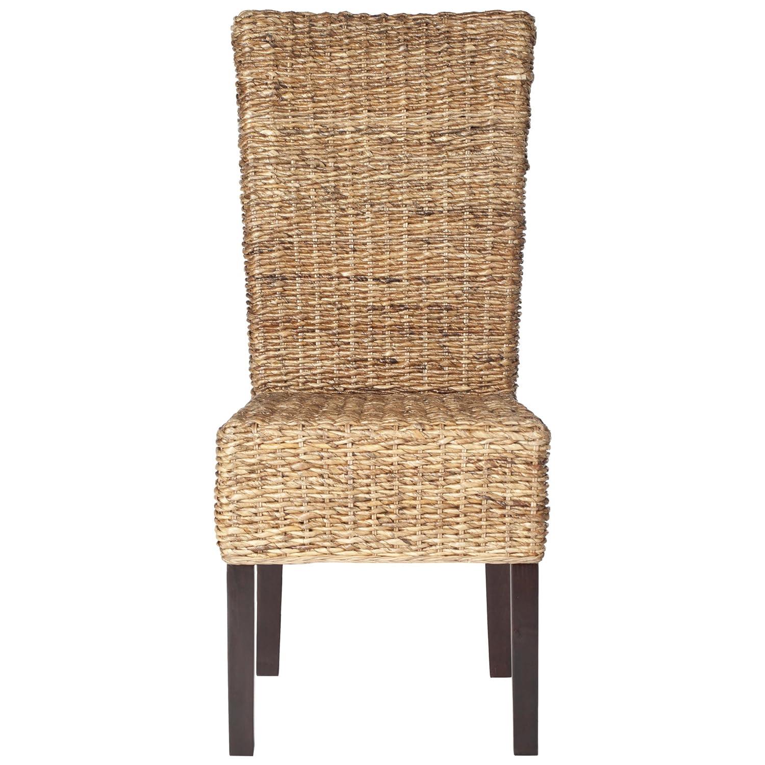 Kiska 18" H Rattan Side Chair (Set of 2) - FOX1021 - Dark Brown - Safavieh Couture
