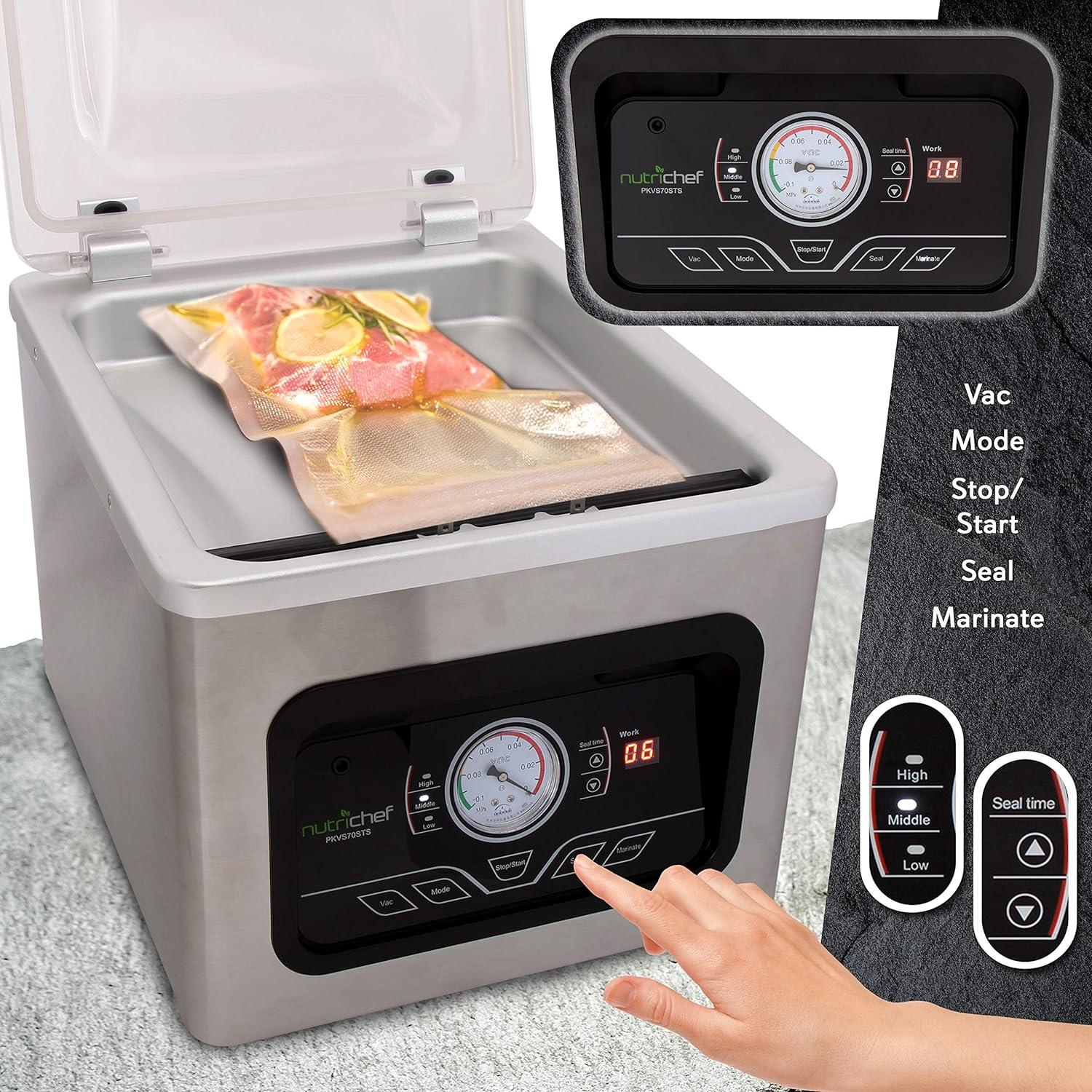 NutriChef Automatic Foodsaver System Air Seal Machine Chamber Vacuum Sealer