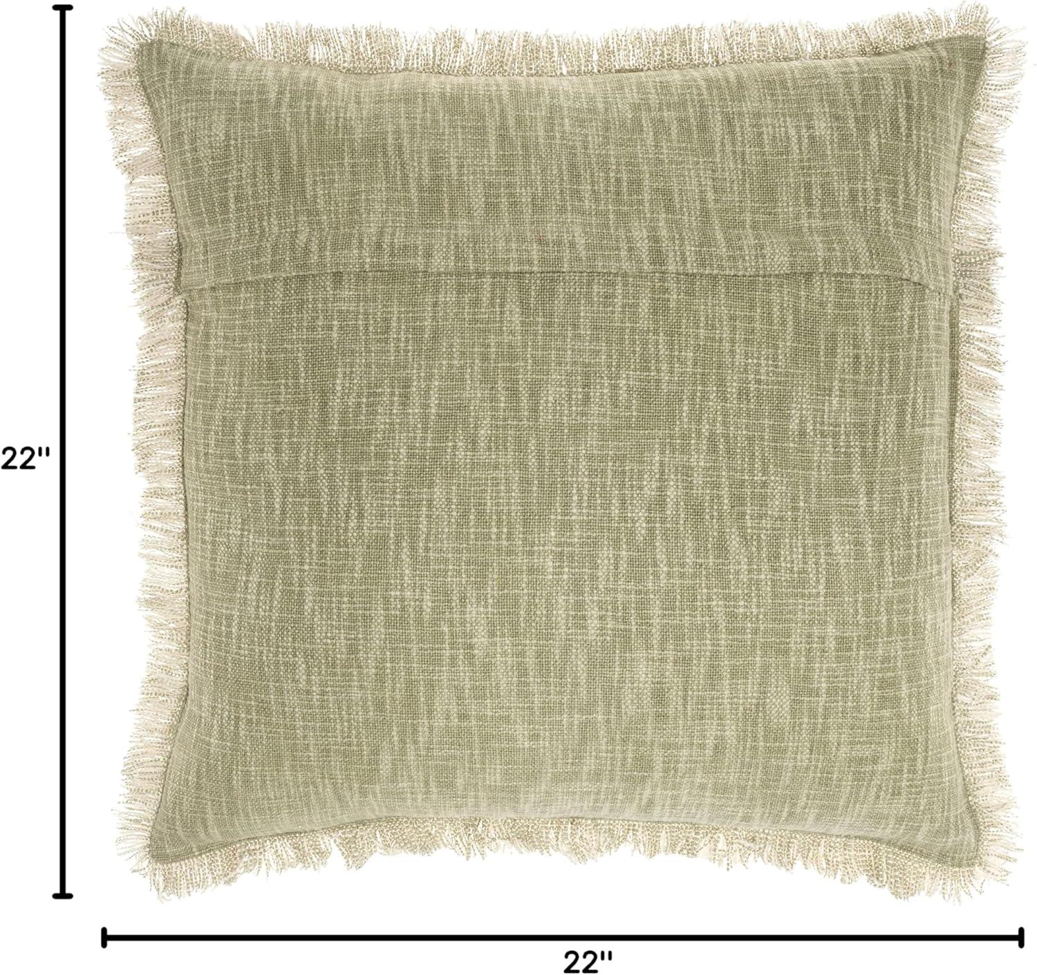 Sage Green Stonewash 22" Square Throw Pillow