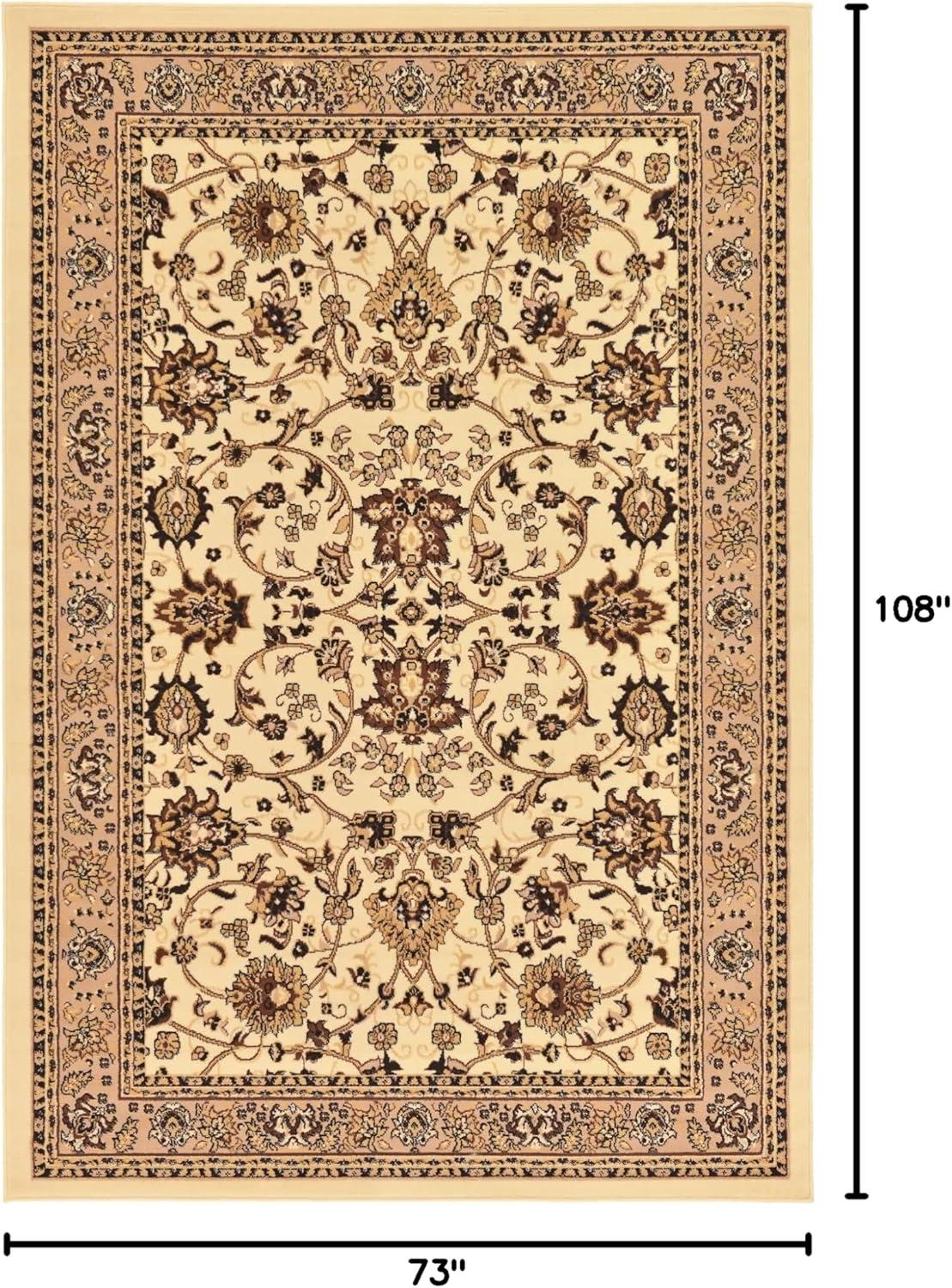 Unique Loom 6' 1 x 9' 0 Sialk Hill Washington Ivory Area Rug