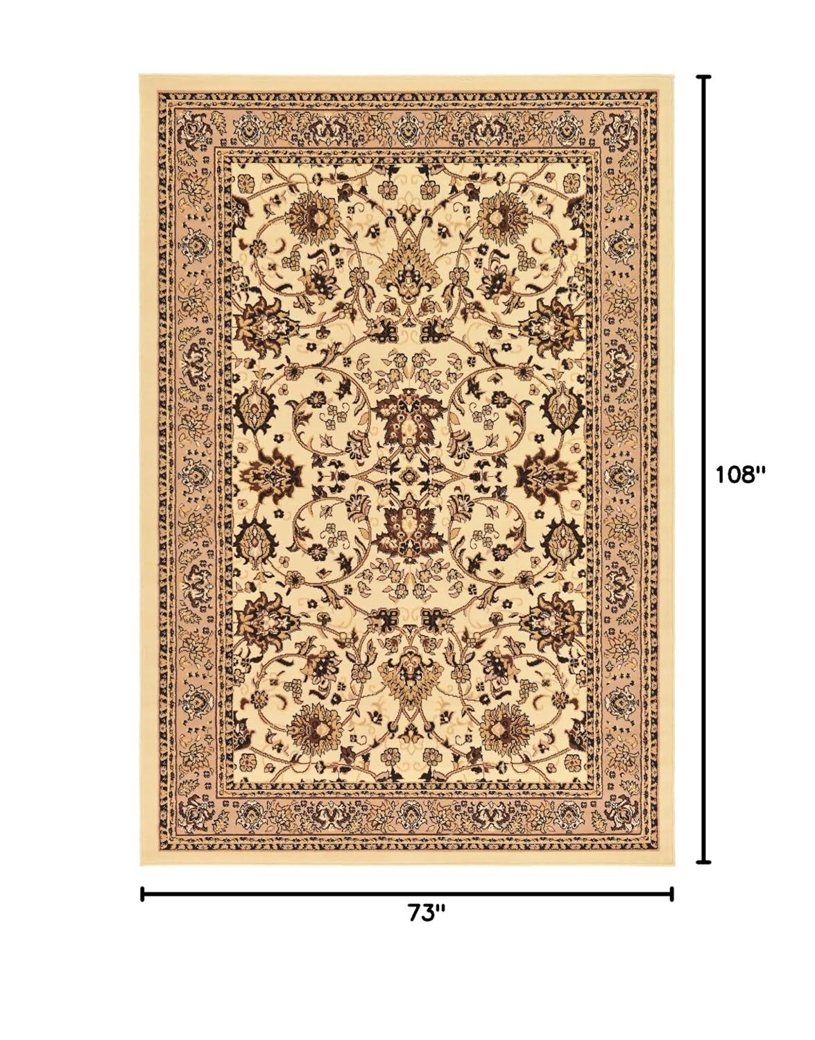 Unique Loom 6' 1 x 9' 0 Sialk Hill Washington Ivory Area Rug