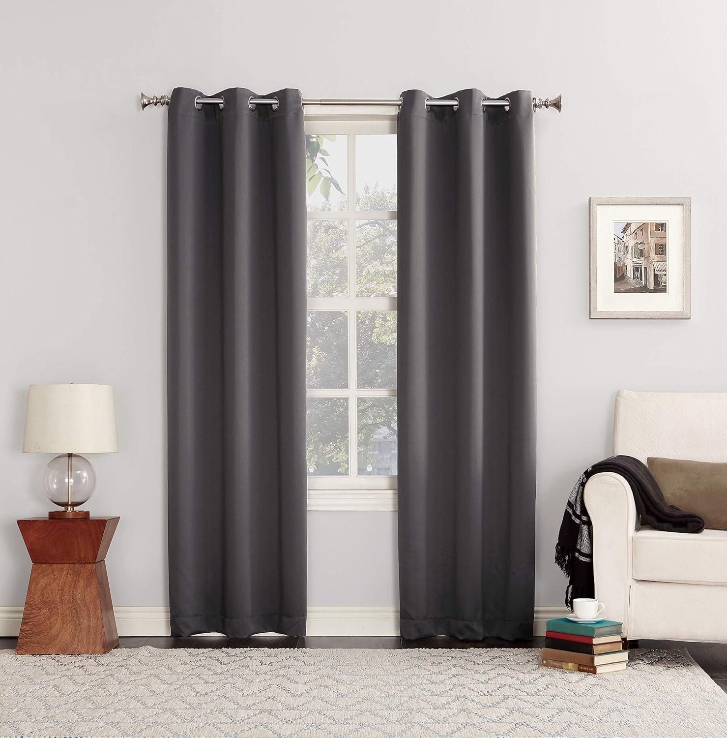 Charcoal Blackout Grommet 40" x 63" Polyester Curtain Panel