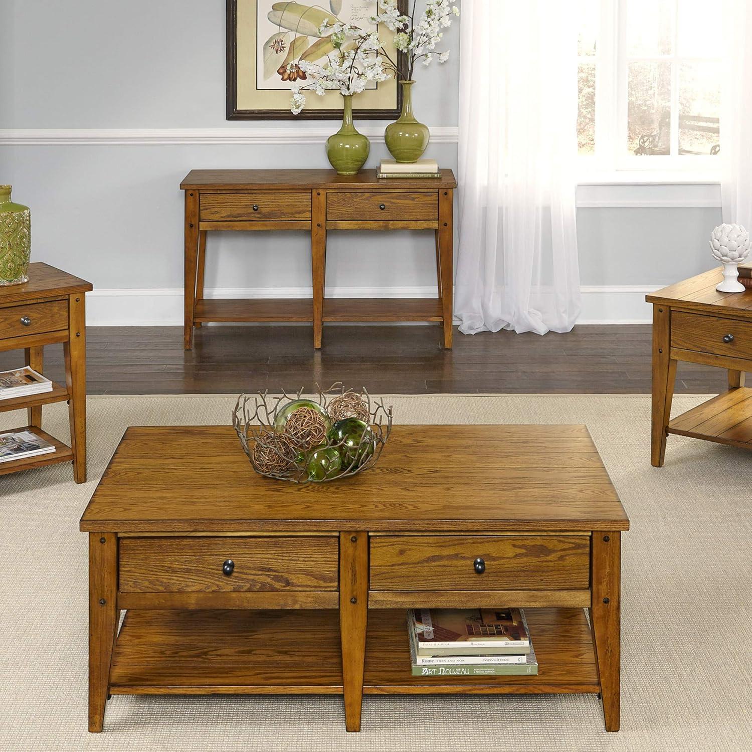 Lake House Medium Brown End Table