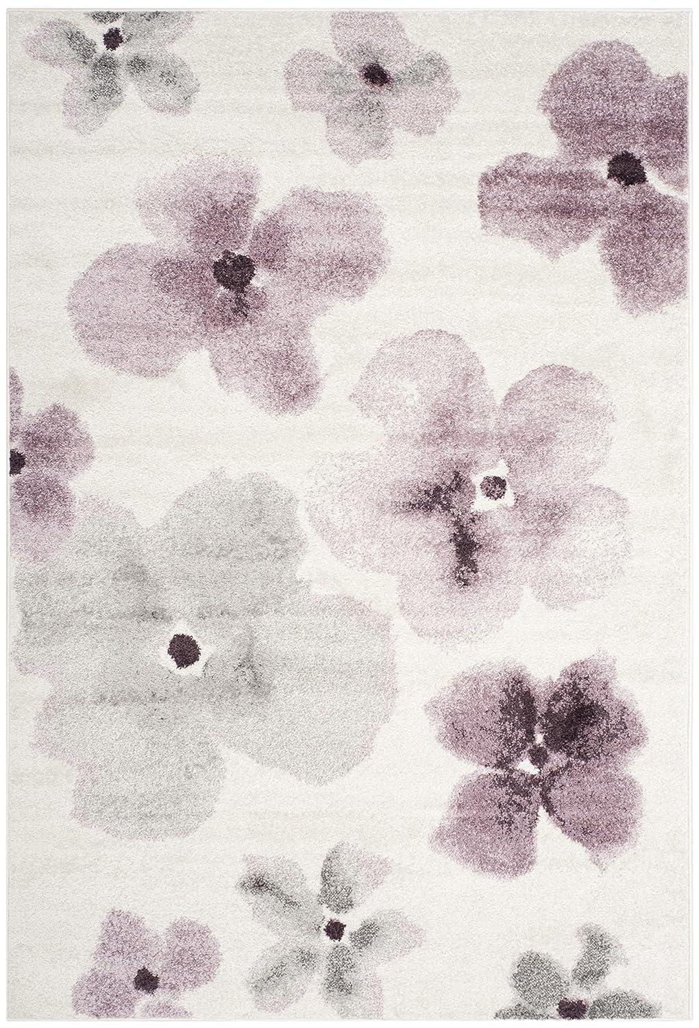 Adirondack ADR123 Power Loomed Area Rug - Ivory/Purple - 5'1"x7'6" - Safavieh.