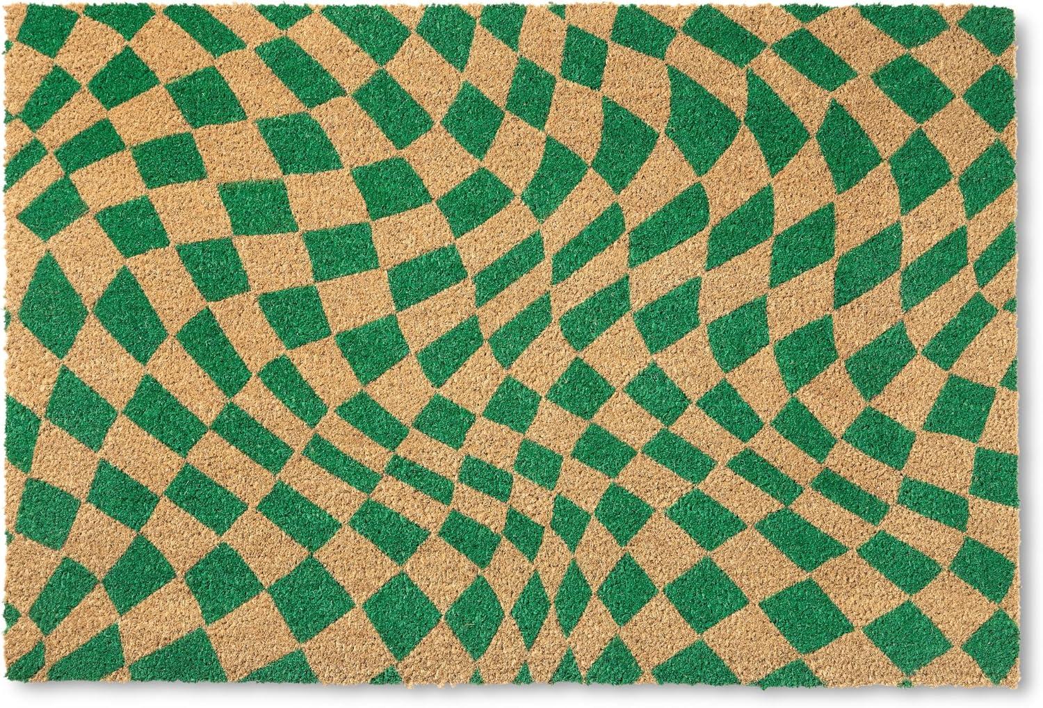Town & Country Living TOWN & COUNTRY LIVING Emmett Groovy Checkerboard Non-Slip Indoor Outdoor Door Mat