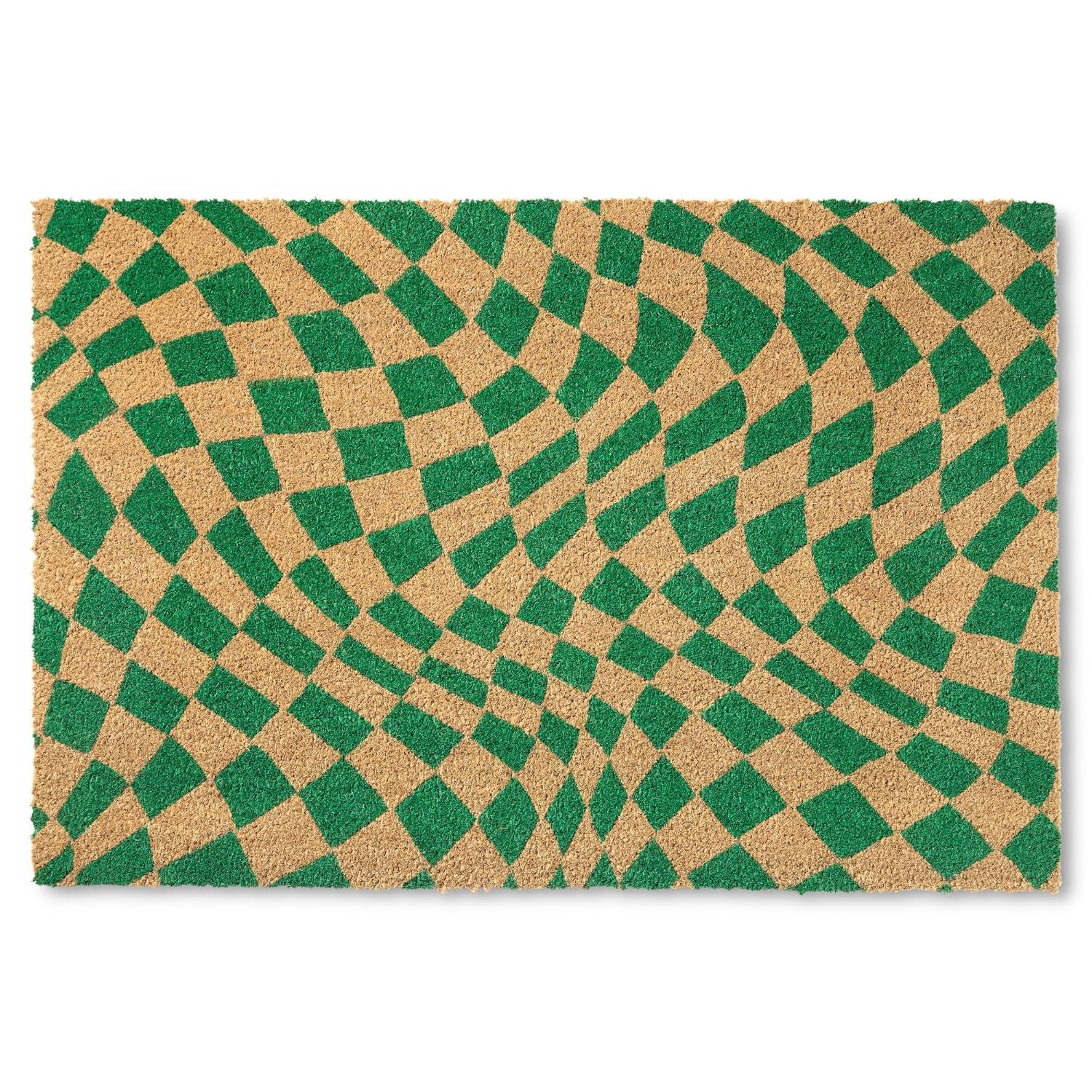 Town & Country Living TOWN & COUNTRY LIVING Emmett Groovy Checkerboard Non-Slip Indoor Outdoor Door Mat