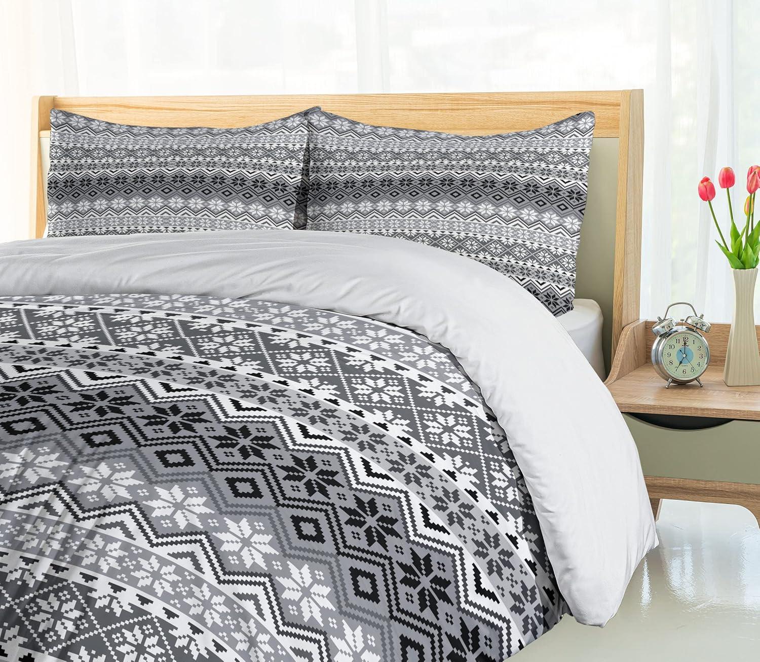 Ambesonne Rustic Geometric Shapes Duvet Cover Set