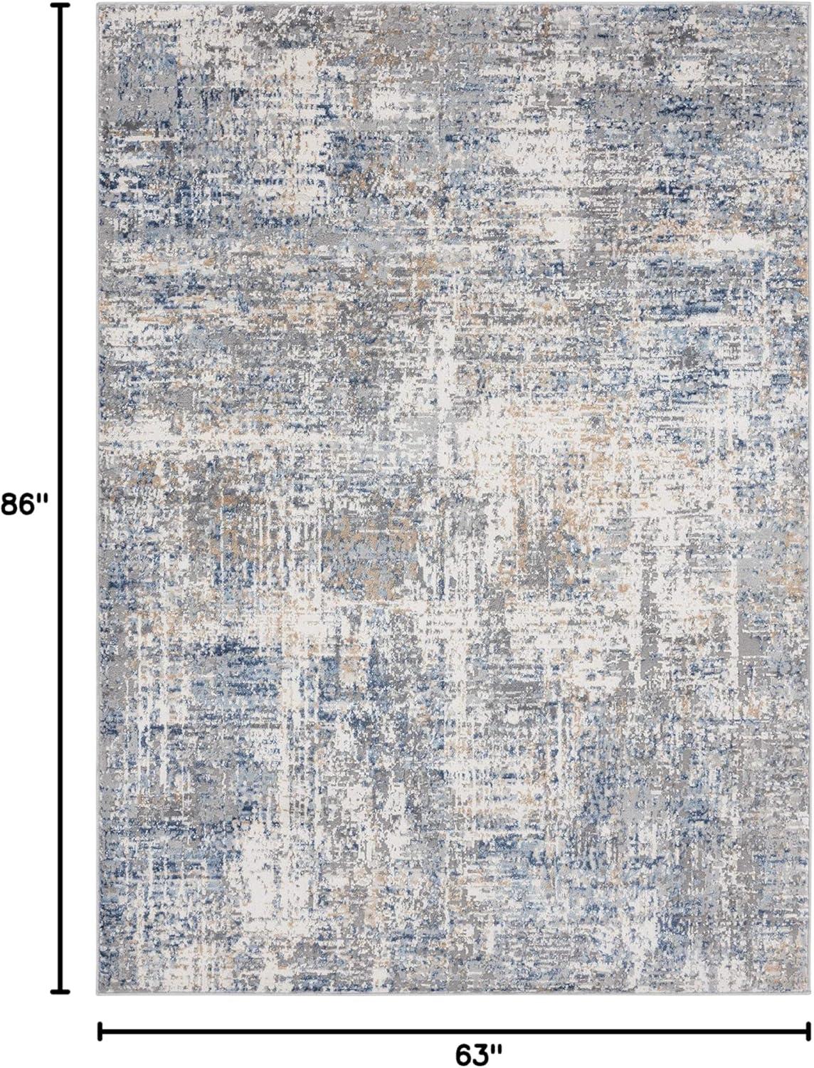 United Weavers Austin Area Rug 4540 20160 Elegance Blue Vintage Scratched 5' 3" x 7' 2" Rectangle