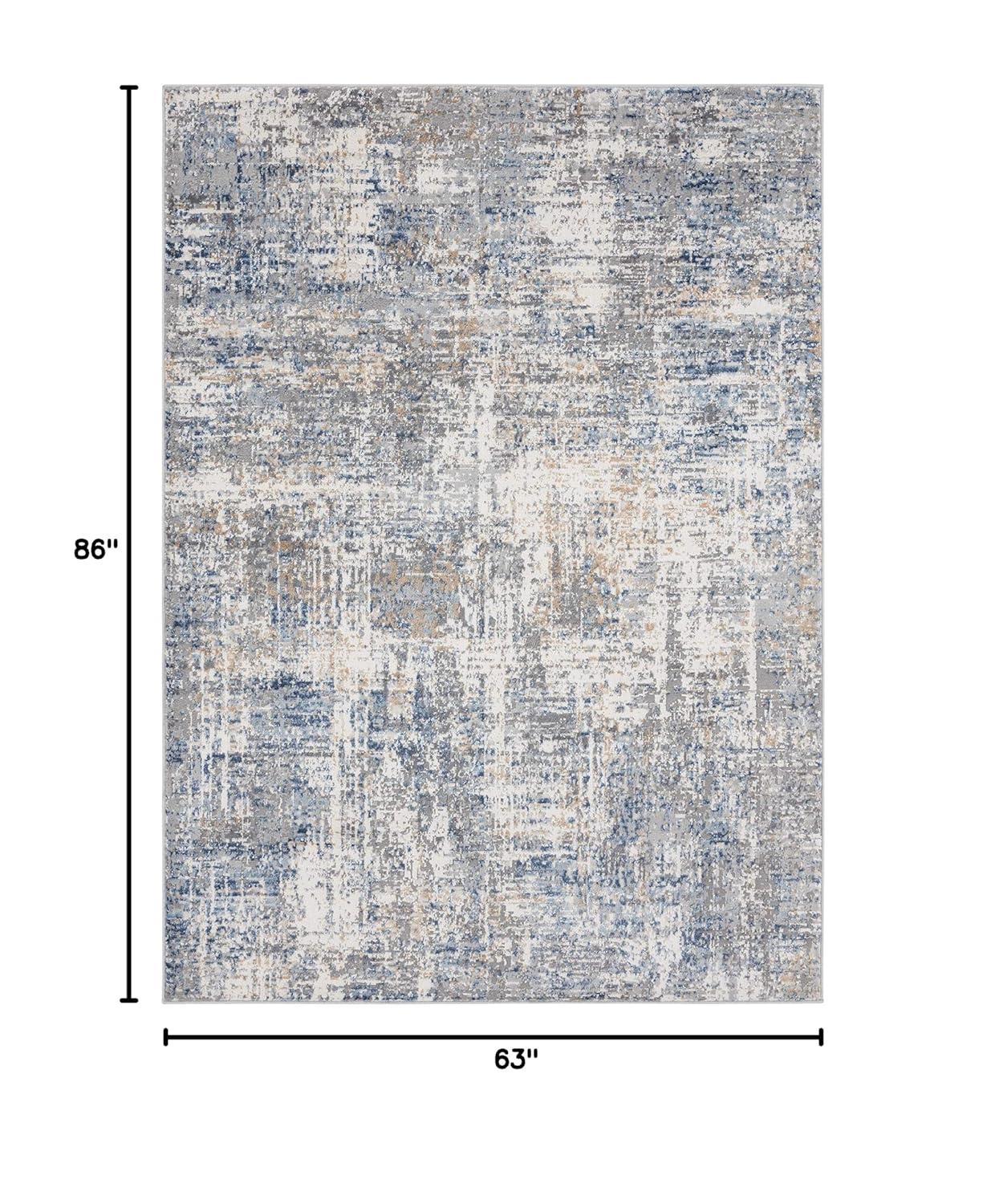 United Weavers Austin Area Rug 4540 20160 Elegance Blue Vintage Scratched 5' 3" x 7' 2" Rectangle