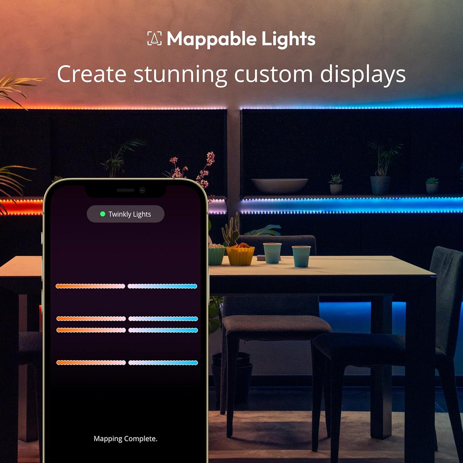 Twinkly Twinkly 5 Ft Adhesive Magnetic Multicolor Indoor Line Light Strip Extension Kit