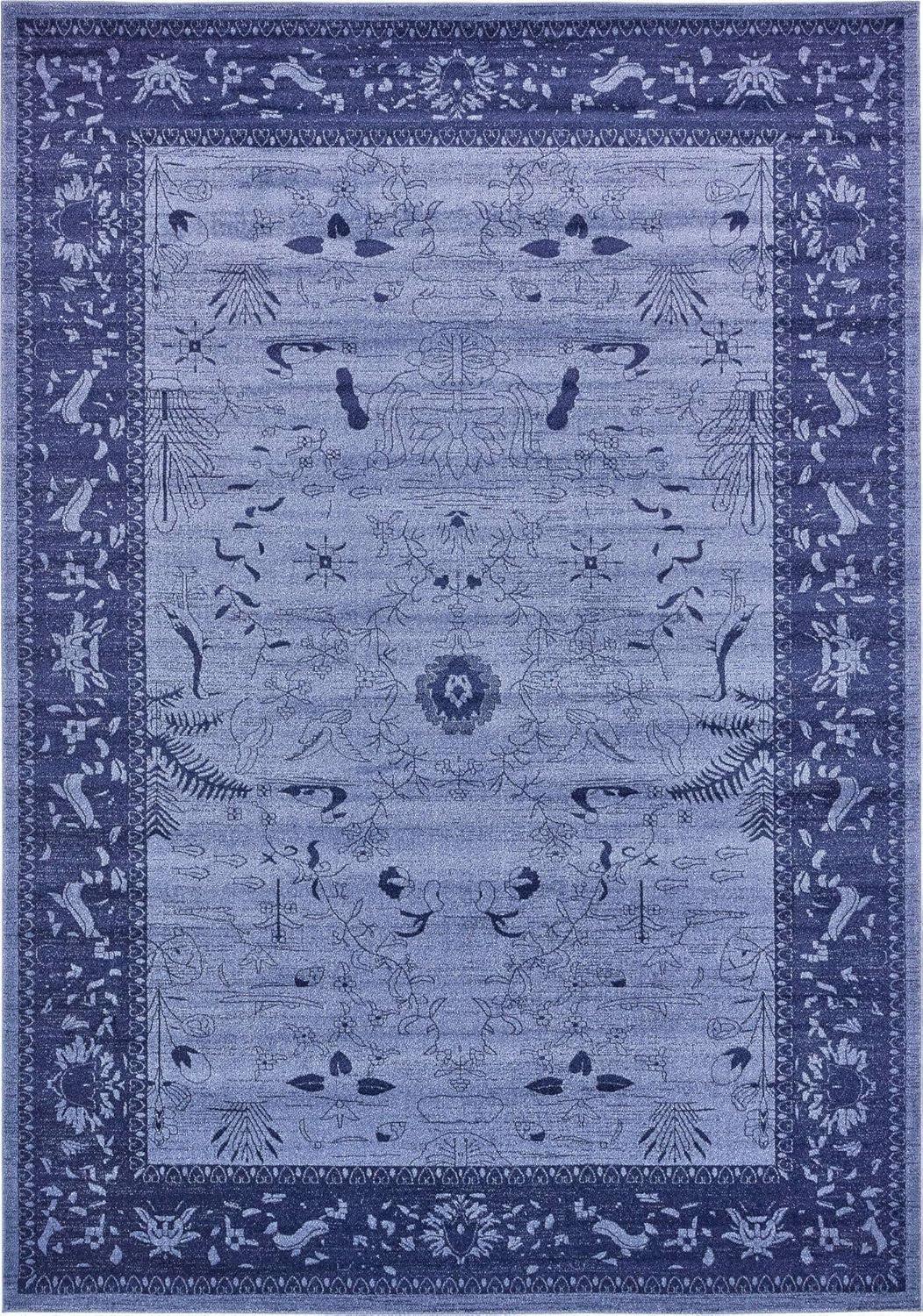 La Jolla Floral Bliss Blue Synthetic 10' x 14' Indoor Rug