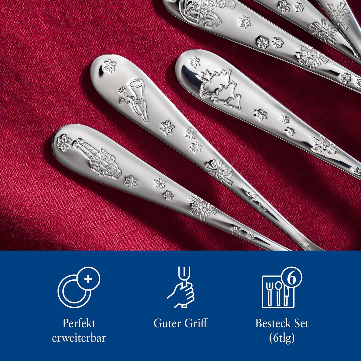 Villeroy & Boch – Toy's Delight Coffee Spoon Cutlery Set for 6 People, 6 Pieces, Dishwasher-Safe, rustproof, Cutlery Set, Spoon Set, Stainless Steel Cutlery Set