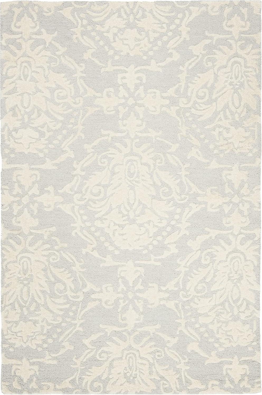 Blossom BLM107 Hand Tufted Indoor Runner Rug - Blue/Ivory - 2'6"x4' - Safavieh