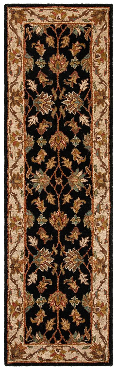 Handmade Red and Black Wool Tufted Runner Rug 2'3" x 14'