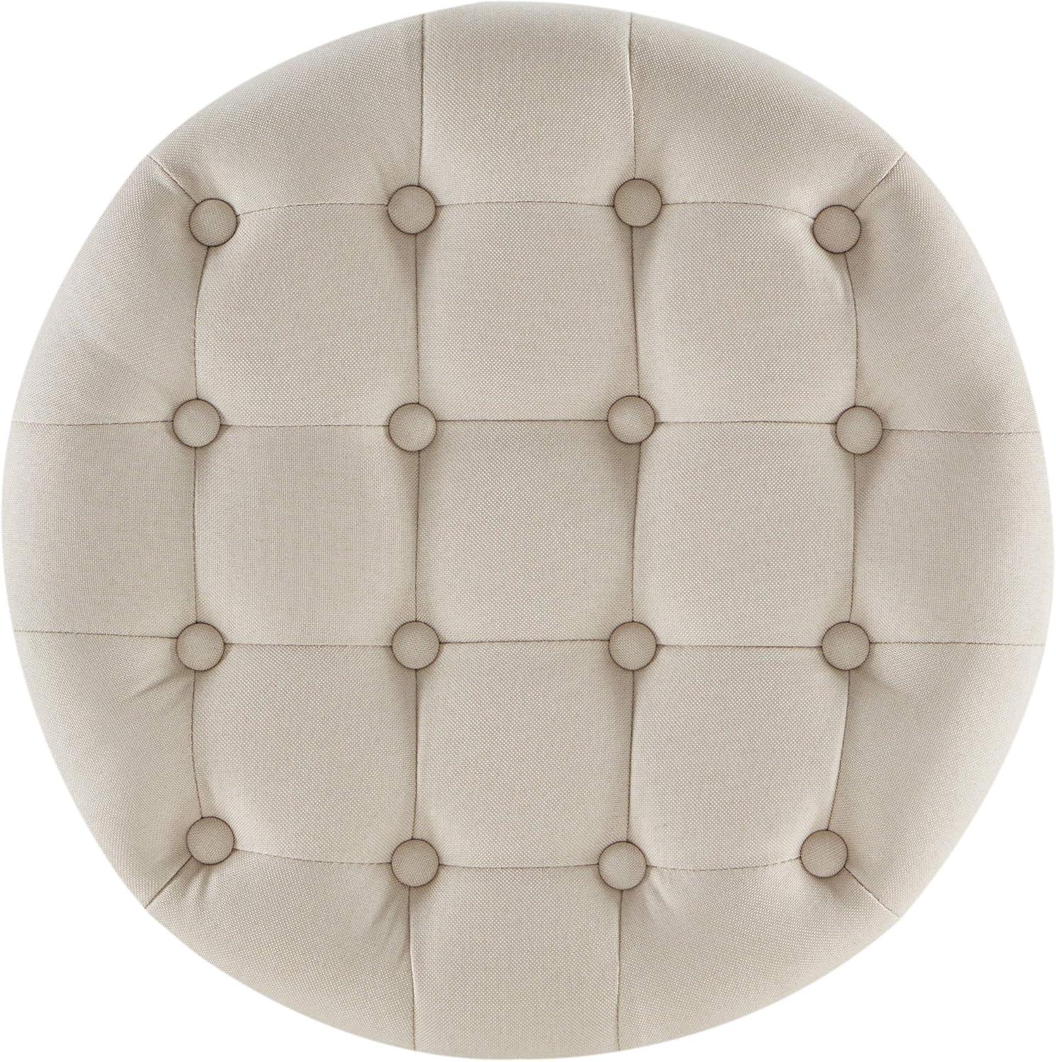 Belleze Nailhead Round Tufted Storage Ottoman Large Footrest Stool Coffee Table Lift Top, Blue