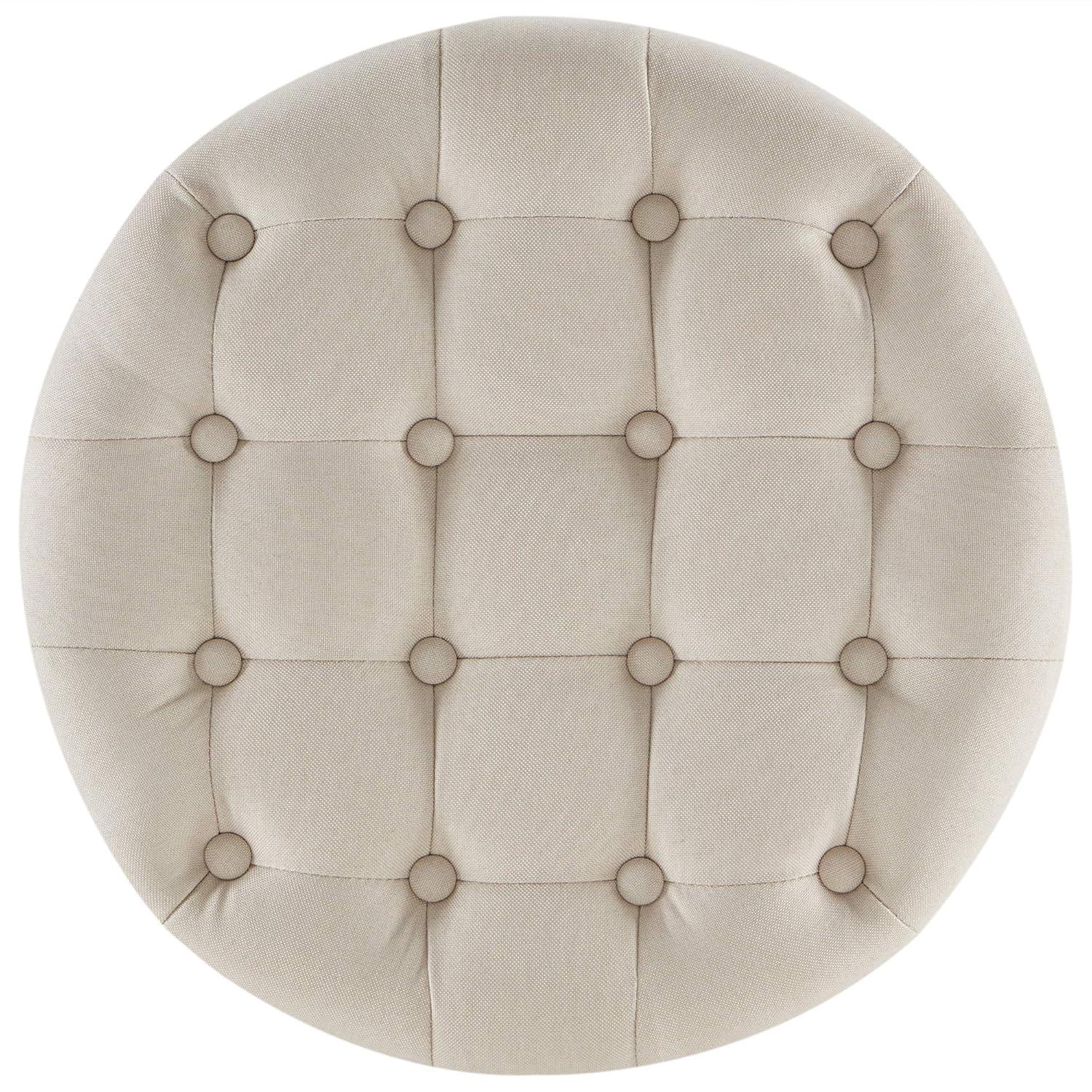 Belleze Nailhead Round Tufted Storage Ottoman Large Footrest Stool Coffee Table Lift Top, Blue