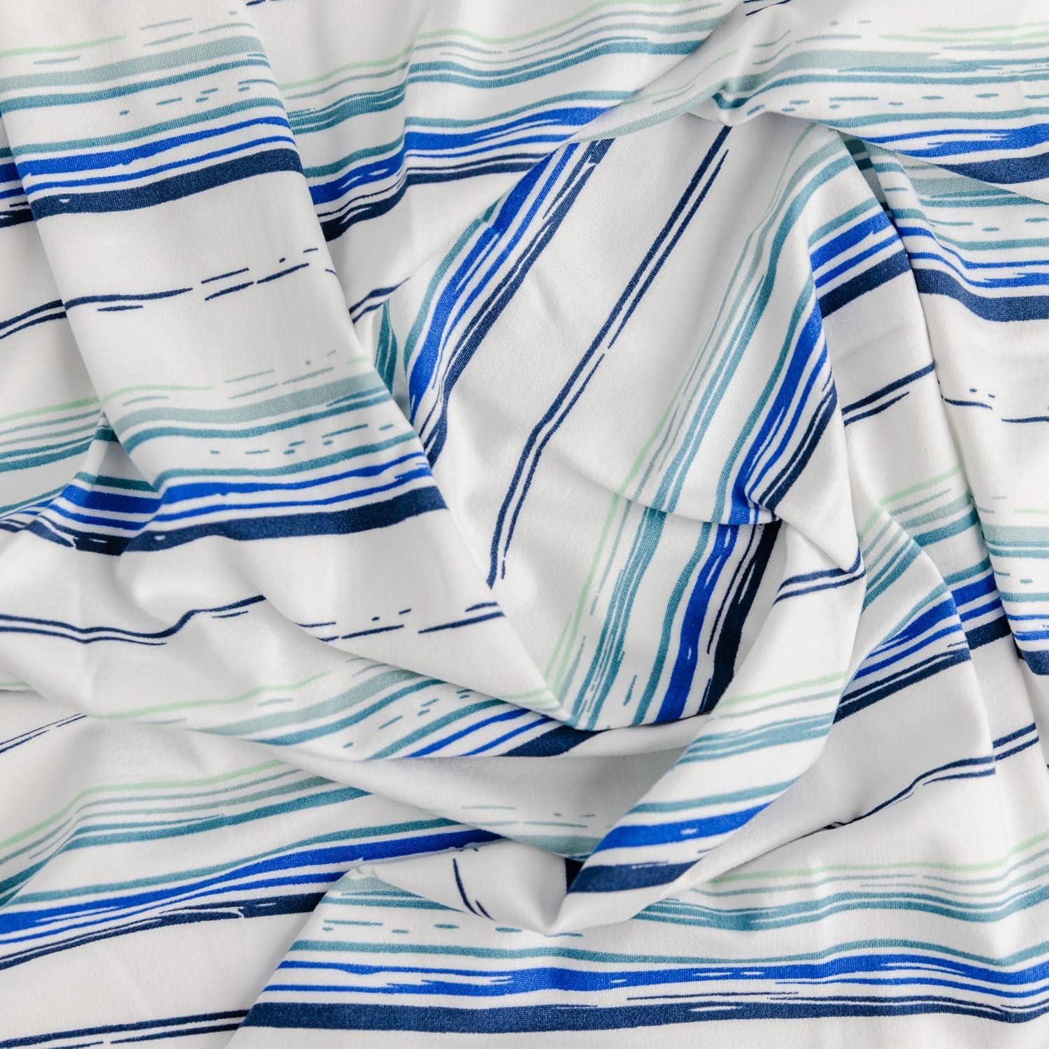 Lars & Lola Swaddle Blanket, Baby Girl or Baby Boy Swaddle, 31.5 x 31.5 inch soft Newborn Swaddle Set for Newborn Girls and Boys, Ocean Stripe