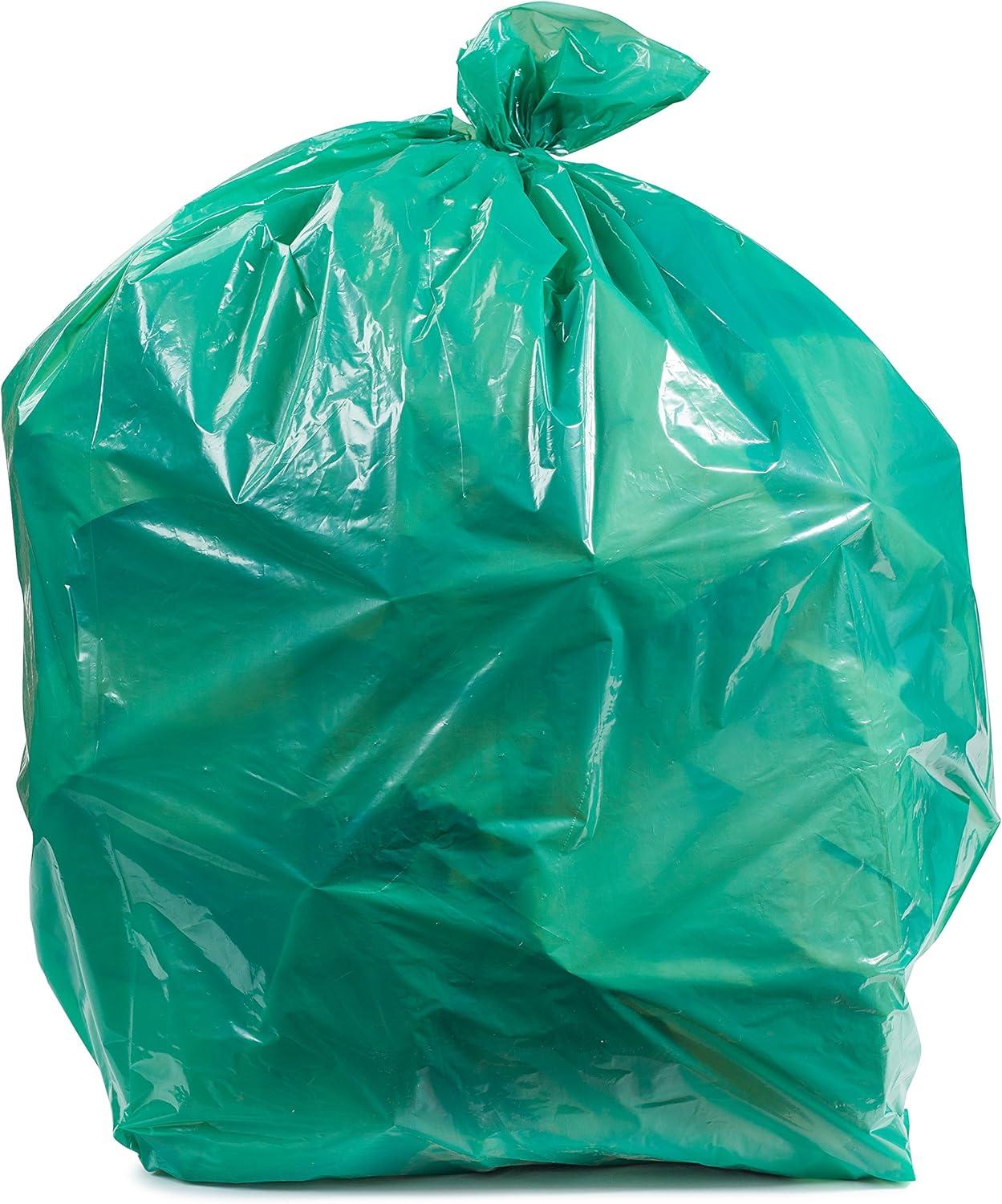 Plasticplace 55-60 Gallon Trash Bags, Green (50 Count)