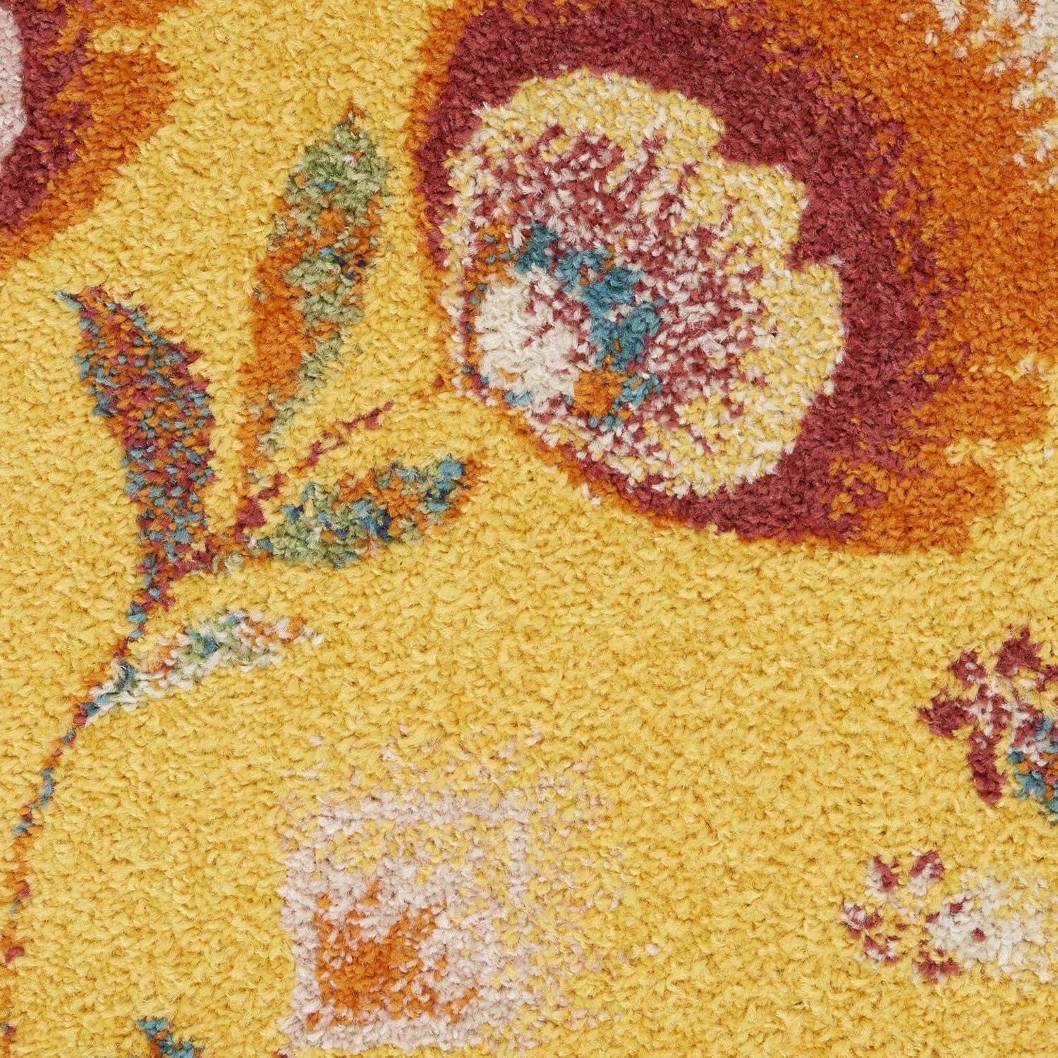 Nourison Allur Blooming Floral Indoor Area Rug Yellow Multicolor 5'3" x 7'3"
