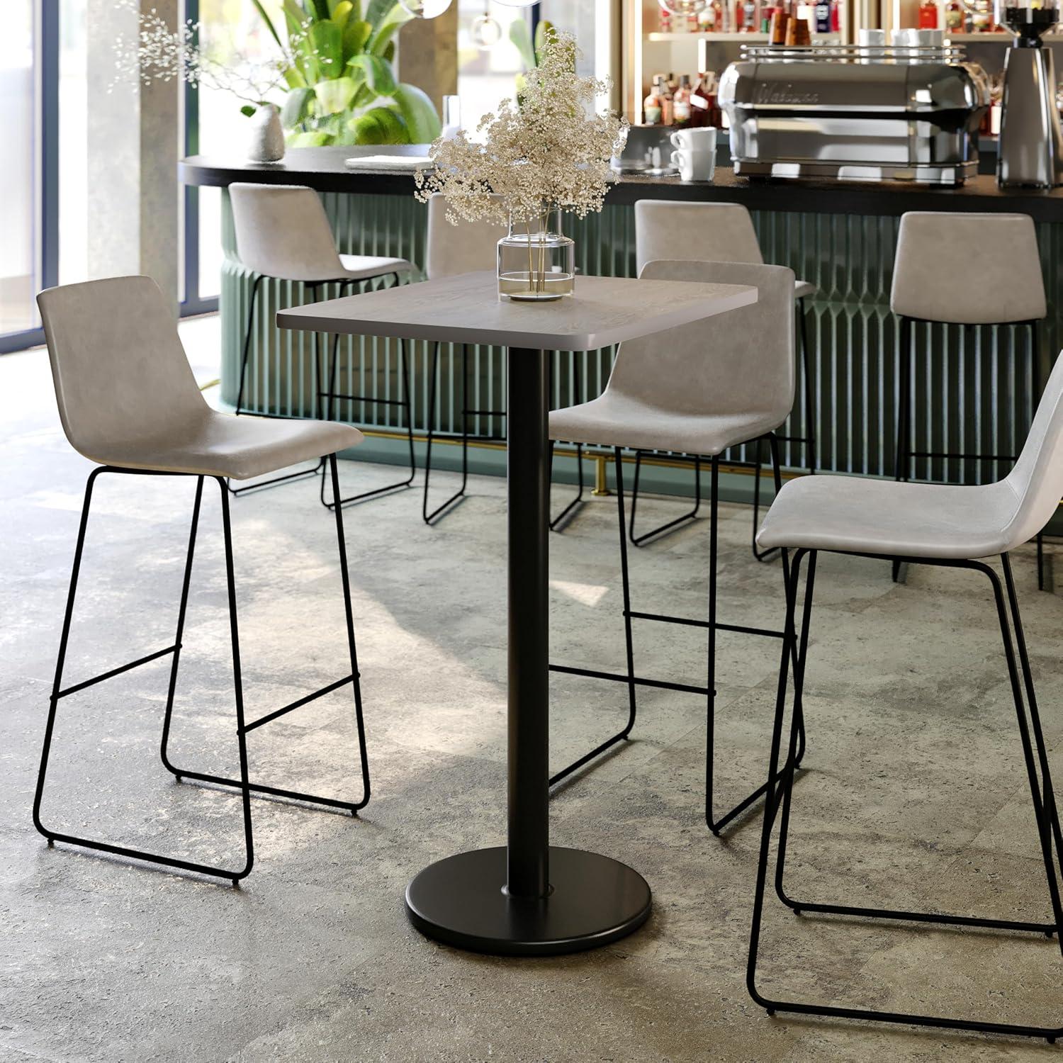 Flash Furniture Carrus Rectangular Laminate Dining Table Top with Round Base