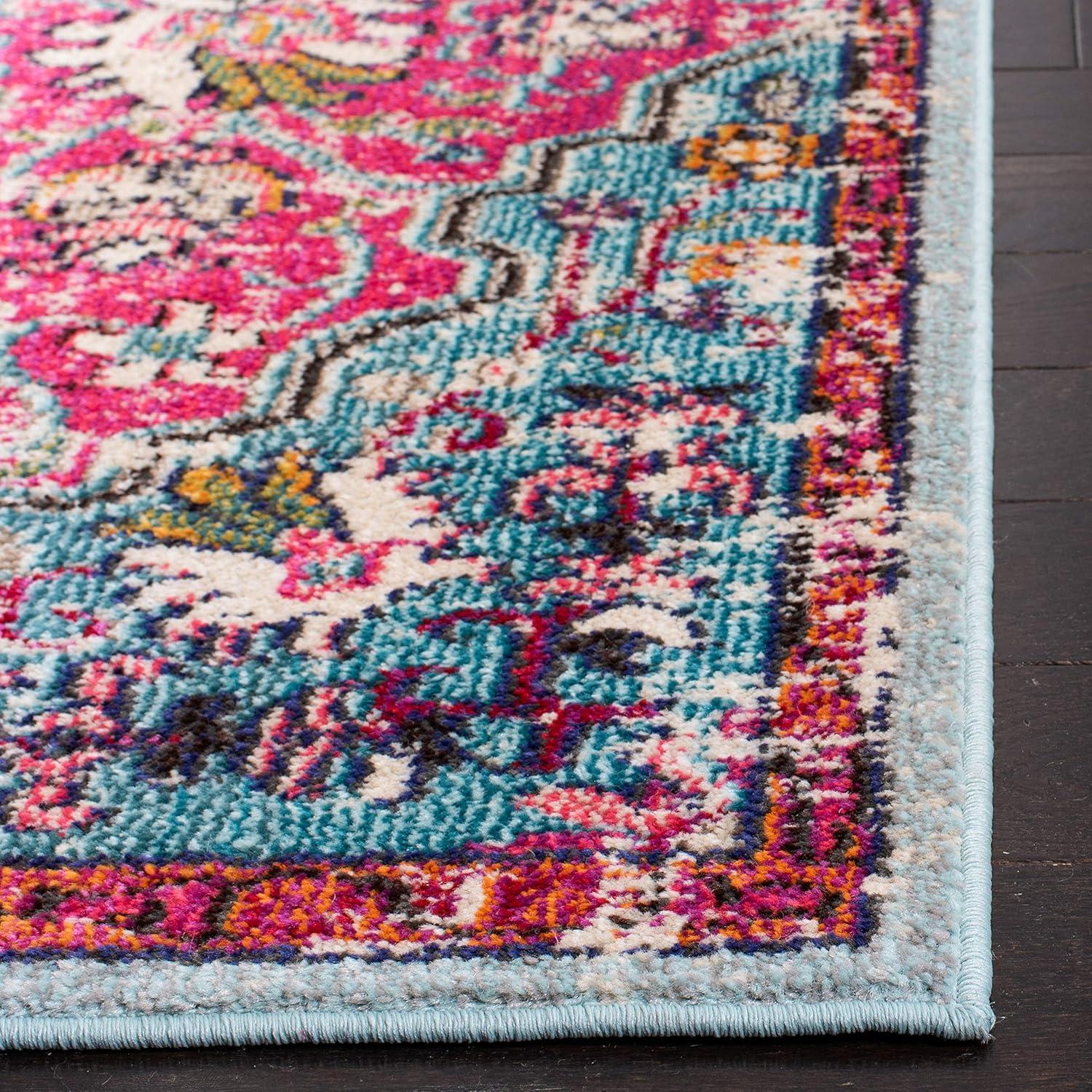 Madison MAD447 Power Loomed Area Rug - Fuchsia/Teal - 6'x9' - Safavieh.