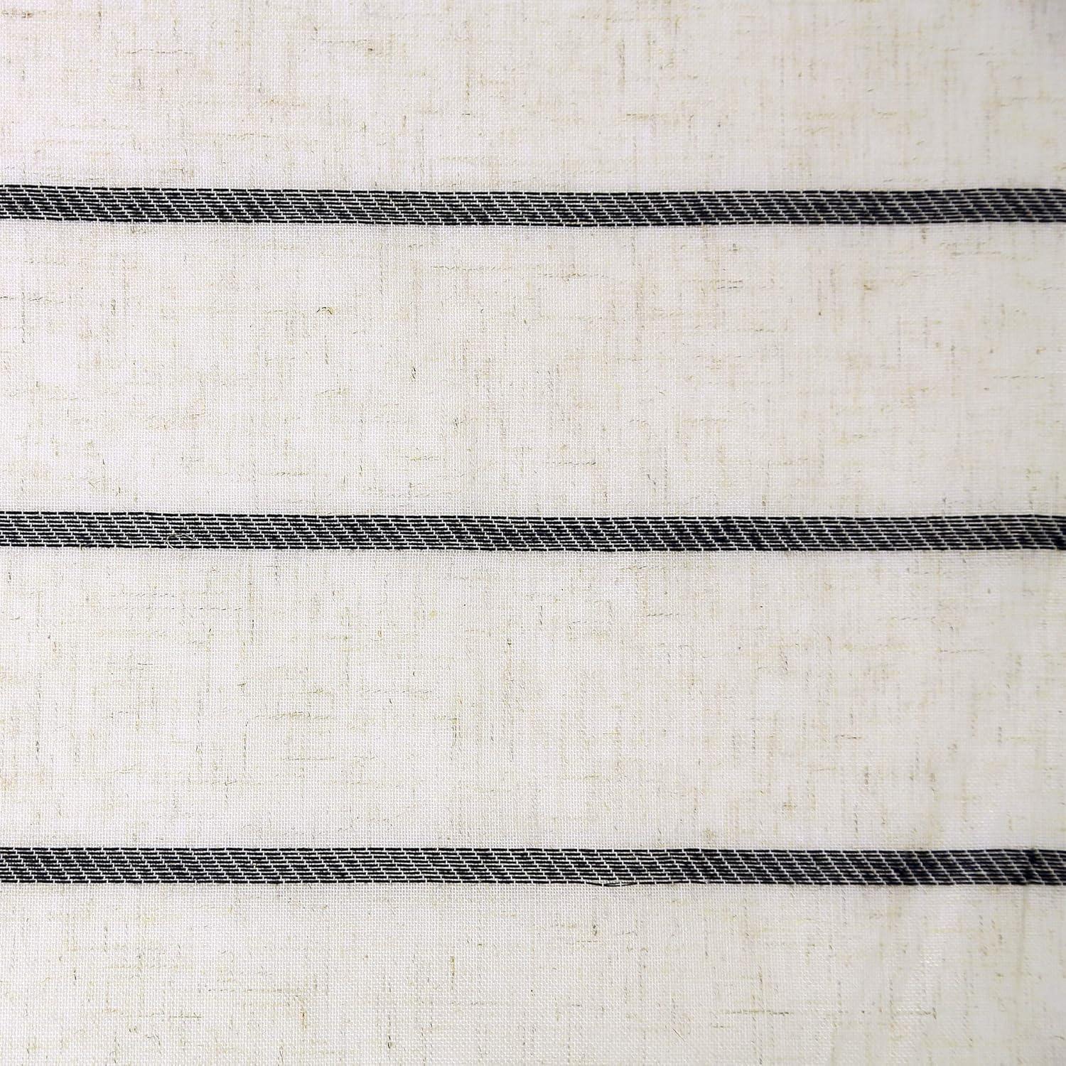 Clean Window Clean Window Aso Twill Stripe Linen Blend Sheer Rod Pocket Kitchen Curtain Valance