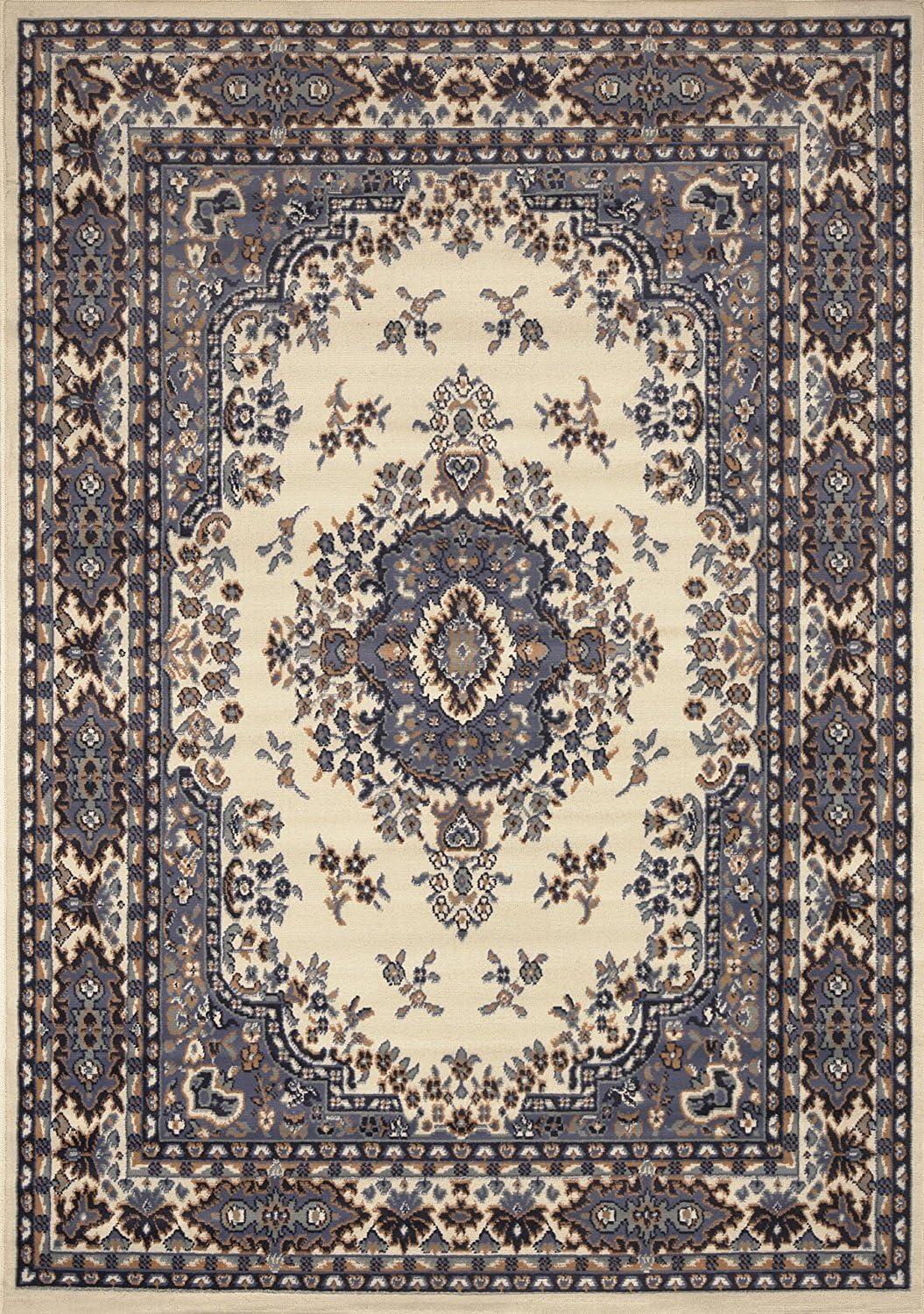 Home Dynamix Premium Sakarya Traditional Medallion Area Rug, Ivory/Blue, 5'2"x7'4"