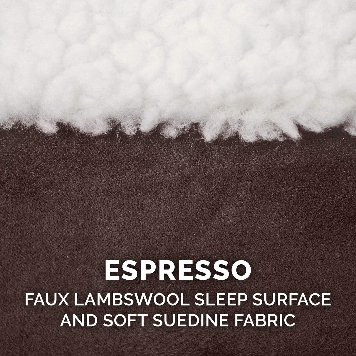 FurHaven Faux Sherpa & Suede Oval Dog Bed