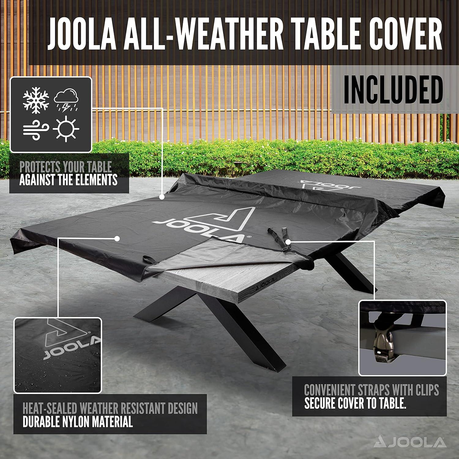 Gray Wood and Steel Outdoor Table Tennis Table with Net