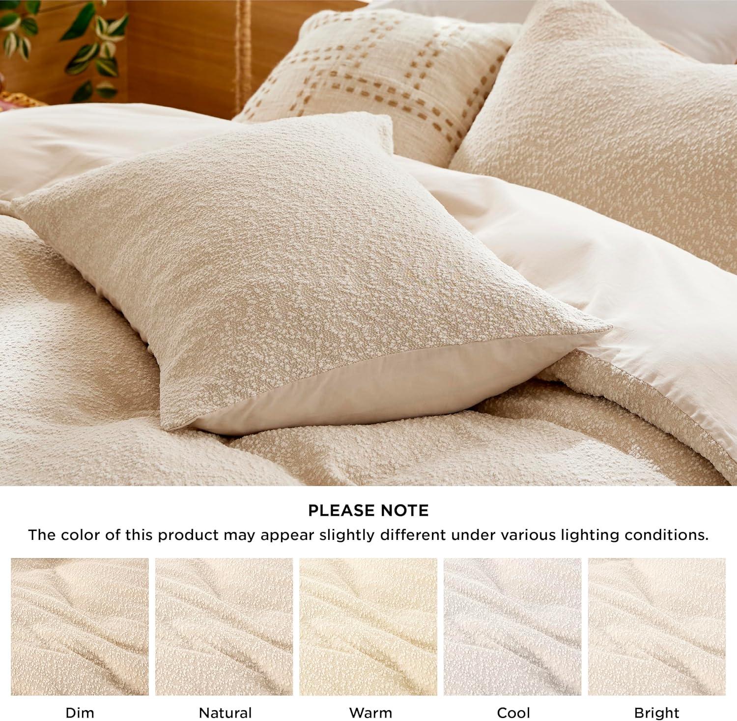 Bedsure | 3Pcs Tufted Boho Farmhouse Shabby Chic Embroidery Comforter Set