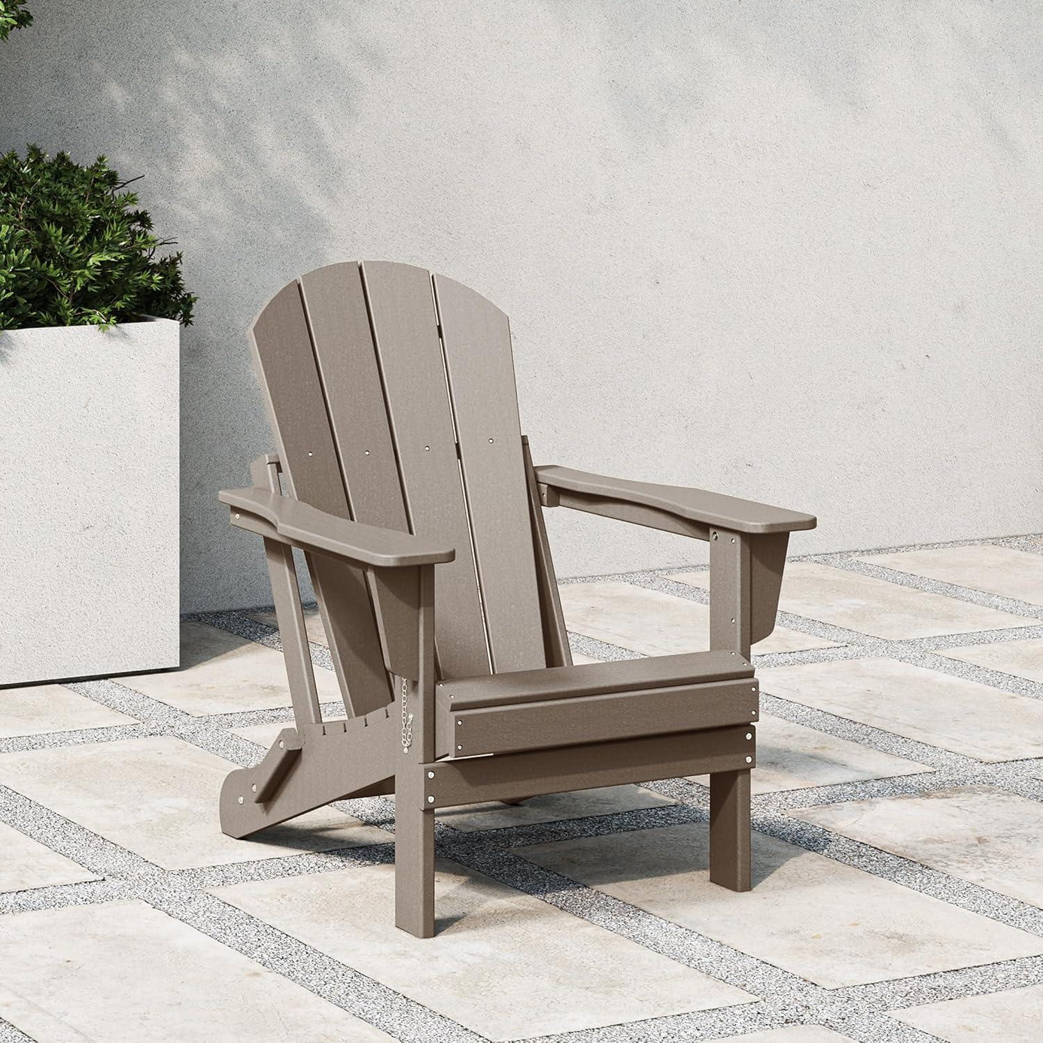 WestinTrends Malibu HDPE Outdoor Patio Folding Poly Adirondack Chair