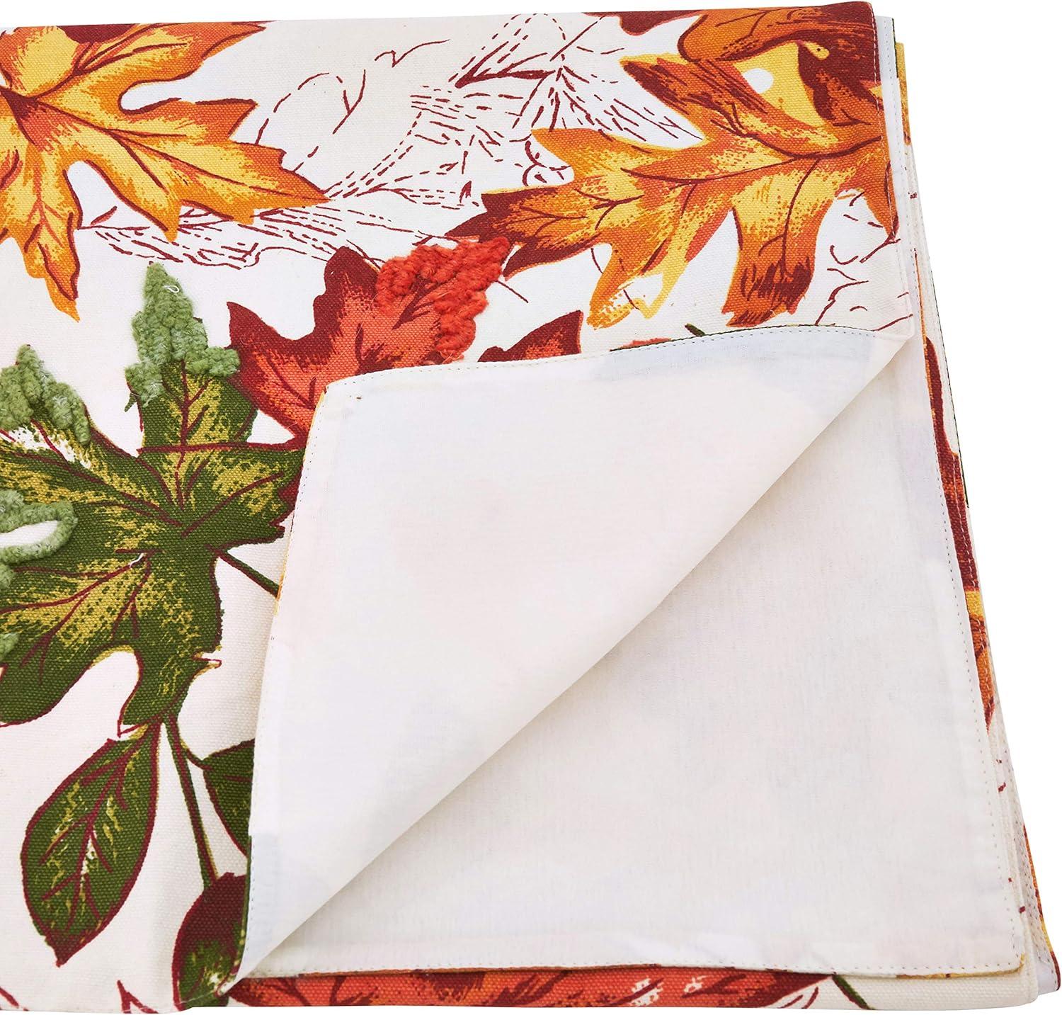 Saro Lifestyle Table Runner With Embroidered Autumn Leaves