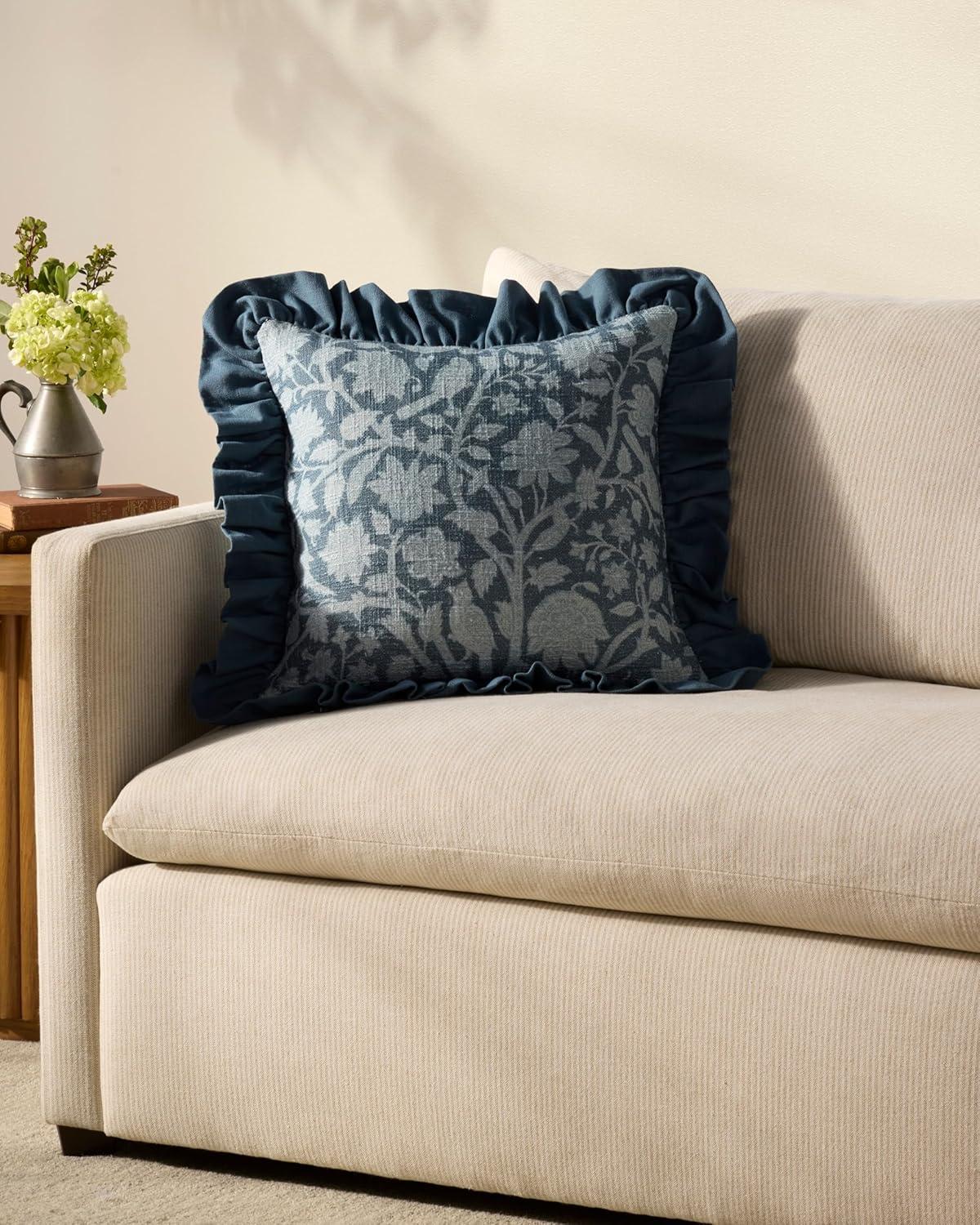 Kathleen Pillow by Chris Loves Julia x Loloi - Blue / 18" x 18" / Polyester