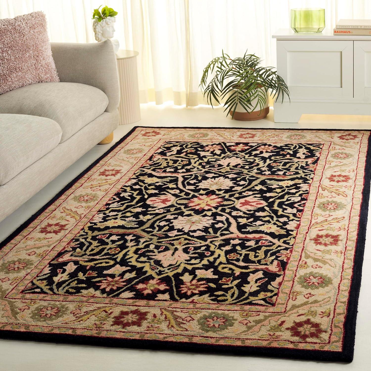 Antiquity AT14 Hand Tufted Indoor Area Rug - Black - 6'x9' - Safavieh