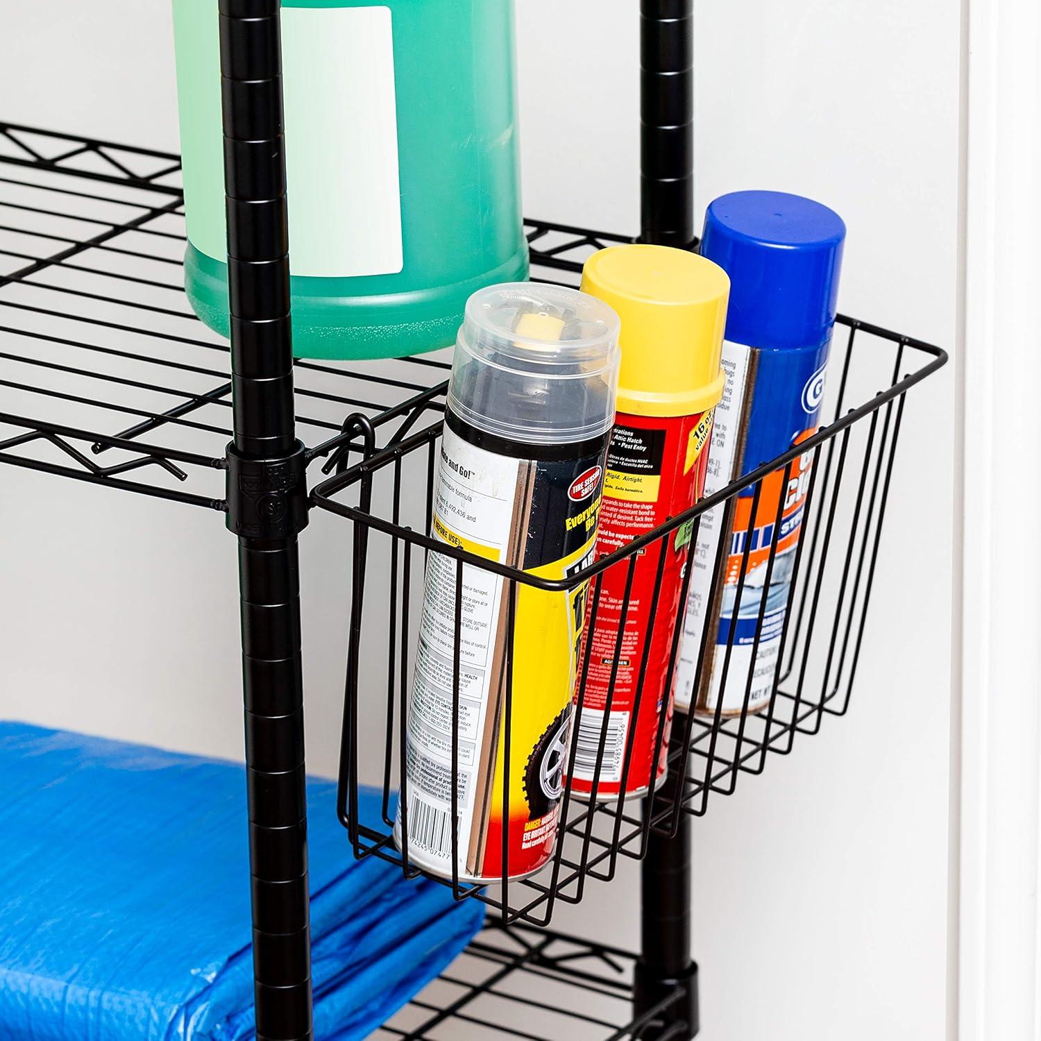 Honey-Can-Do Steel Wire Shelf Accessory Basket, Black